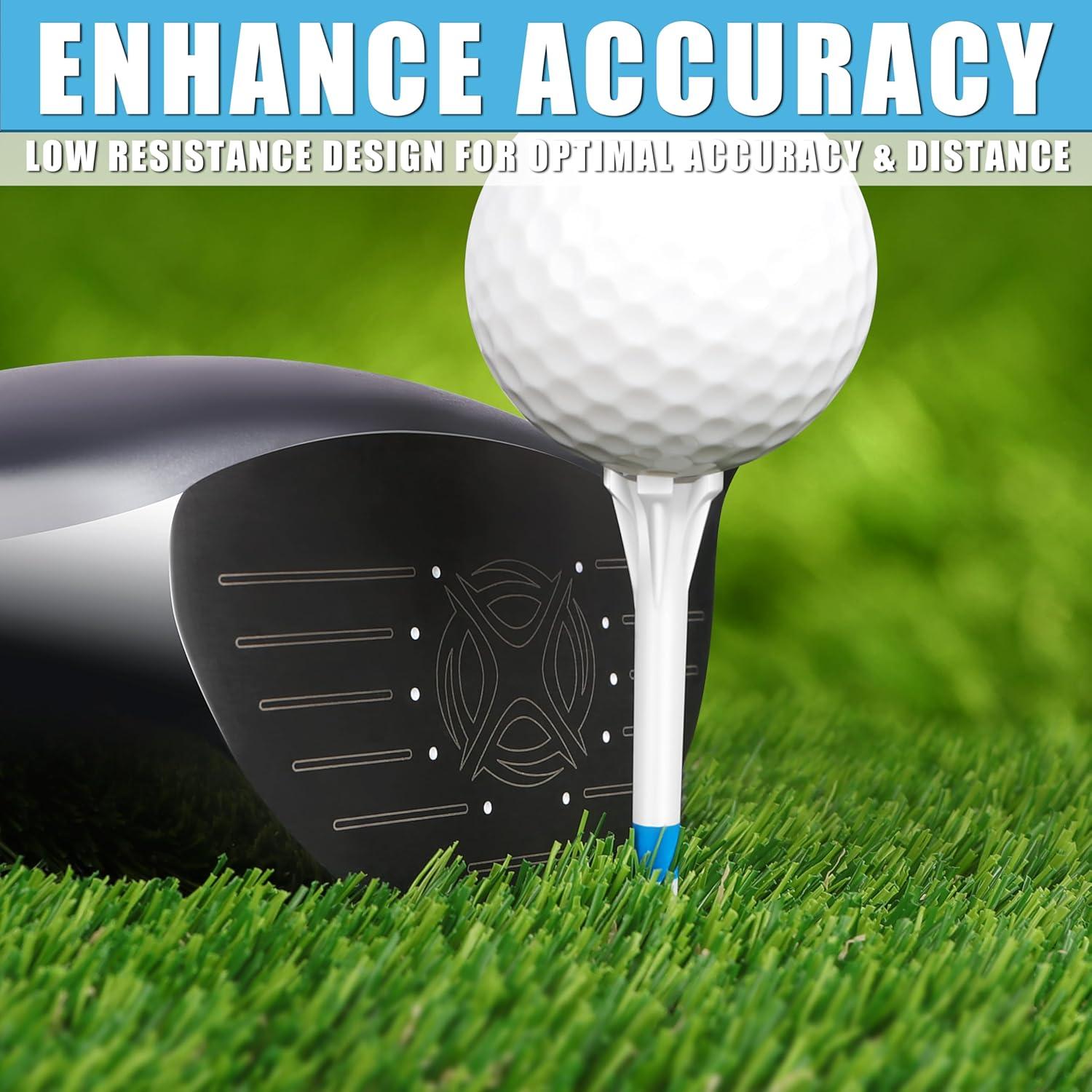 Tees de Golf de Plástico CHAMPKEY 100 Pcs 3 Tamaños