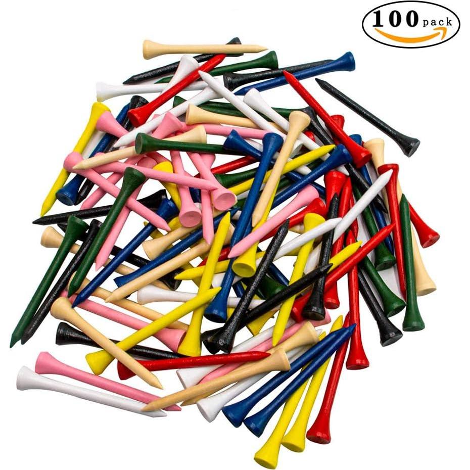 Tees de Golf THIODOON de Madera Natural Paquete 100 Piezas