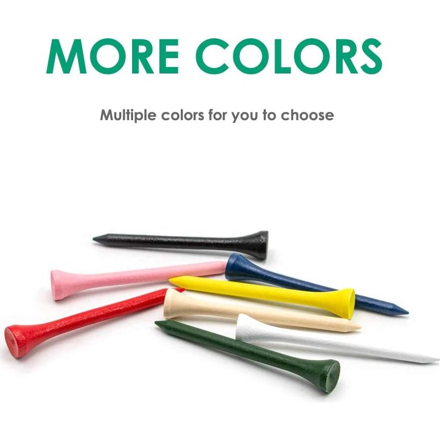 Tees de Golf THIODOON de Madera Natural Paquete 100 Piezas