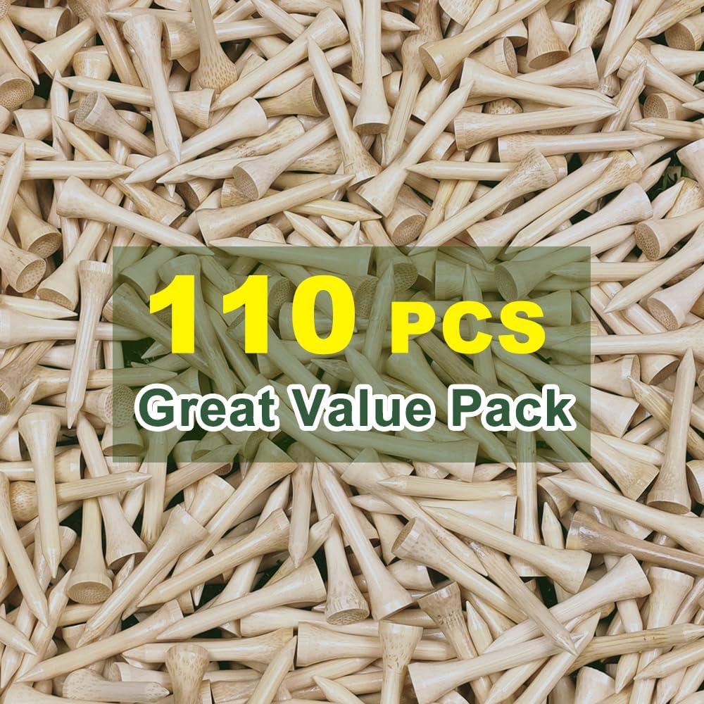 Tees de Golf de Bambú 110 Pcs 8.26 cm Biodegradables JYWYBF