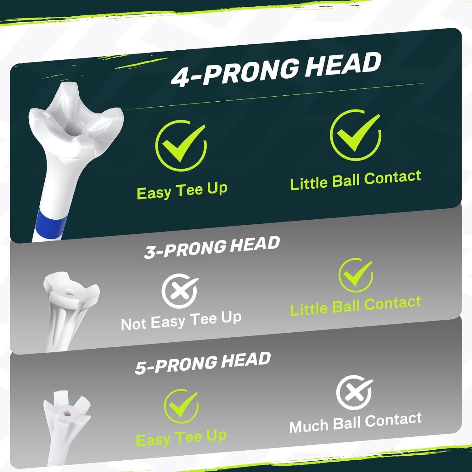 Tees de Golf SAPLIZE 120 Piezas 38mm y 83mm Plástico