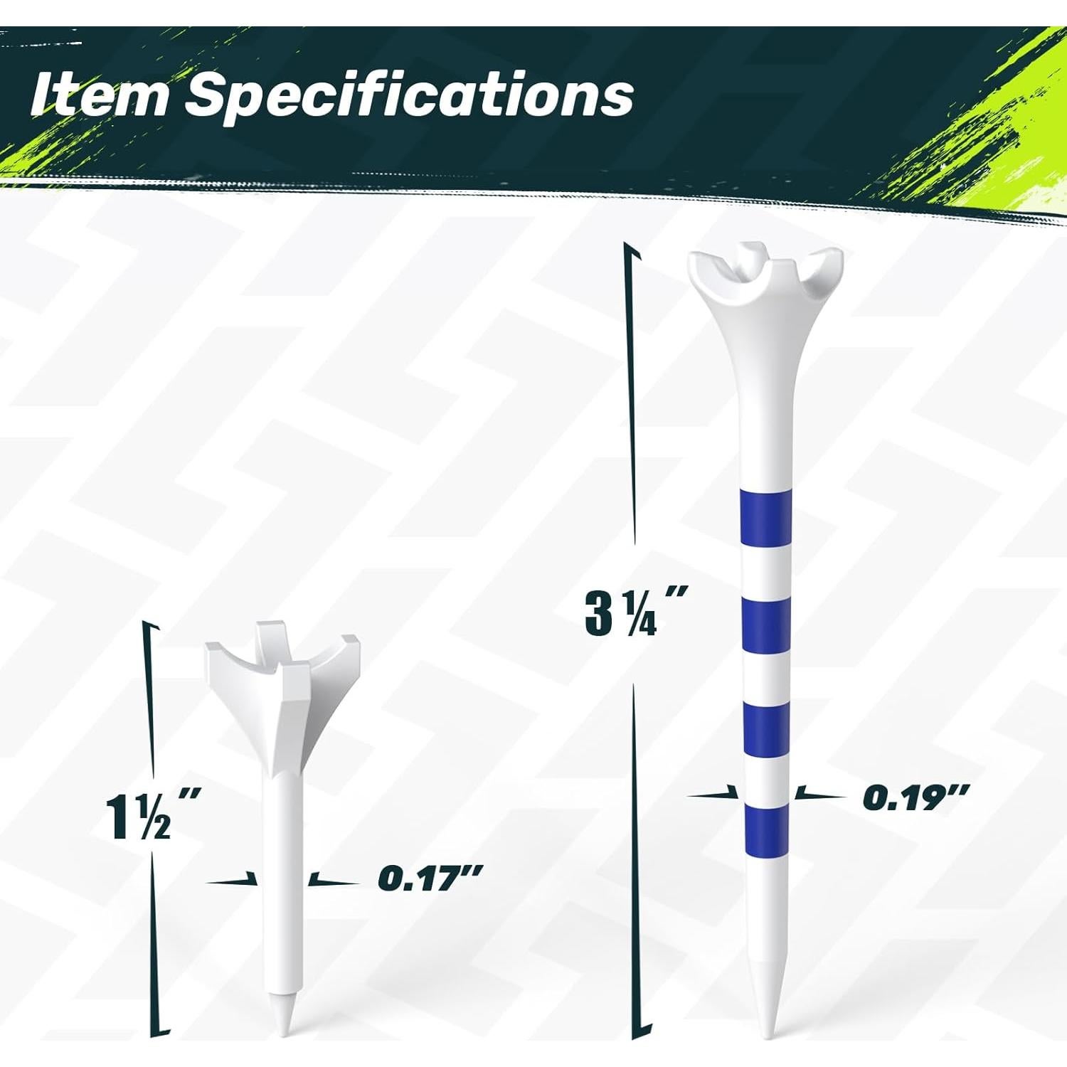 Tees de Golf SAPLIZE 120 Piezas 38mm y 83mm Plástico