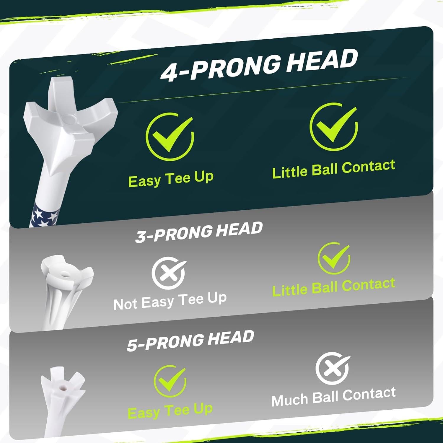 Tees de Golf SAPLIZE de Plástico 100 Pcs 83mm 4 Puntas