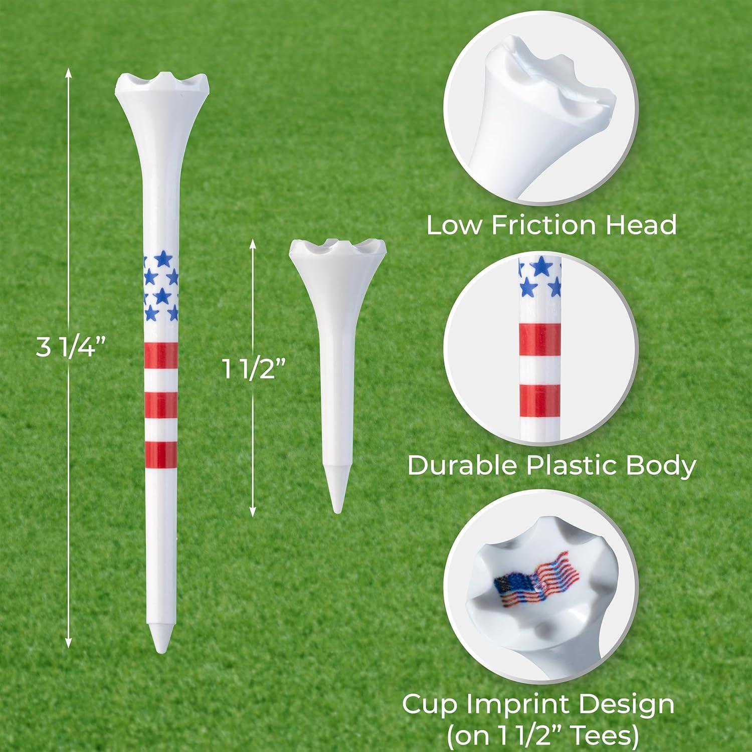 Paquete de 50 Tees de Golf Plástico NorthPointe 3.25" y 1.5"