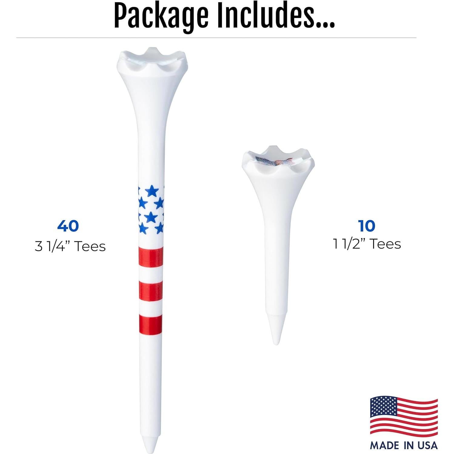 Paquete de 50 Tees de Golf Plástico NorthPointe 3.25" y 1.5"