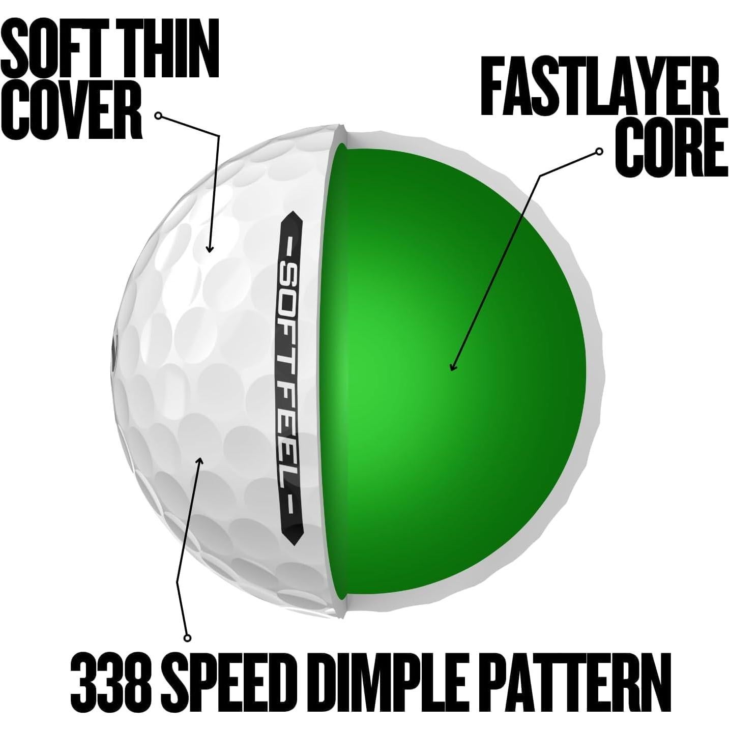 Pelotas de Golf Srixon Soft Feel 2025 - Paquete de 24