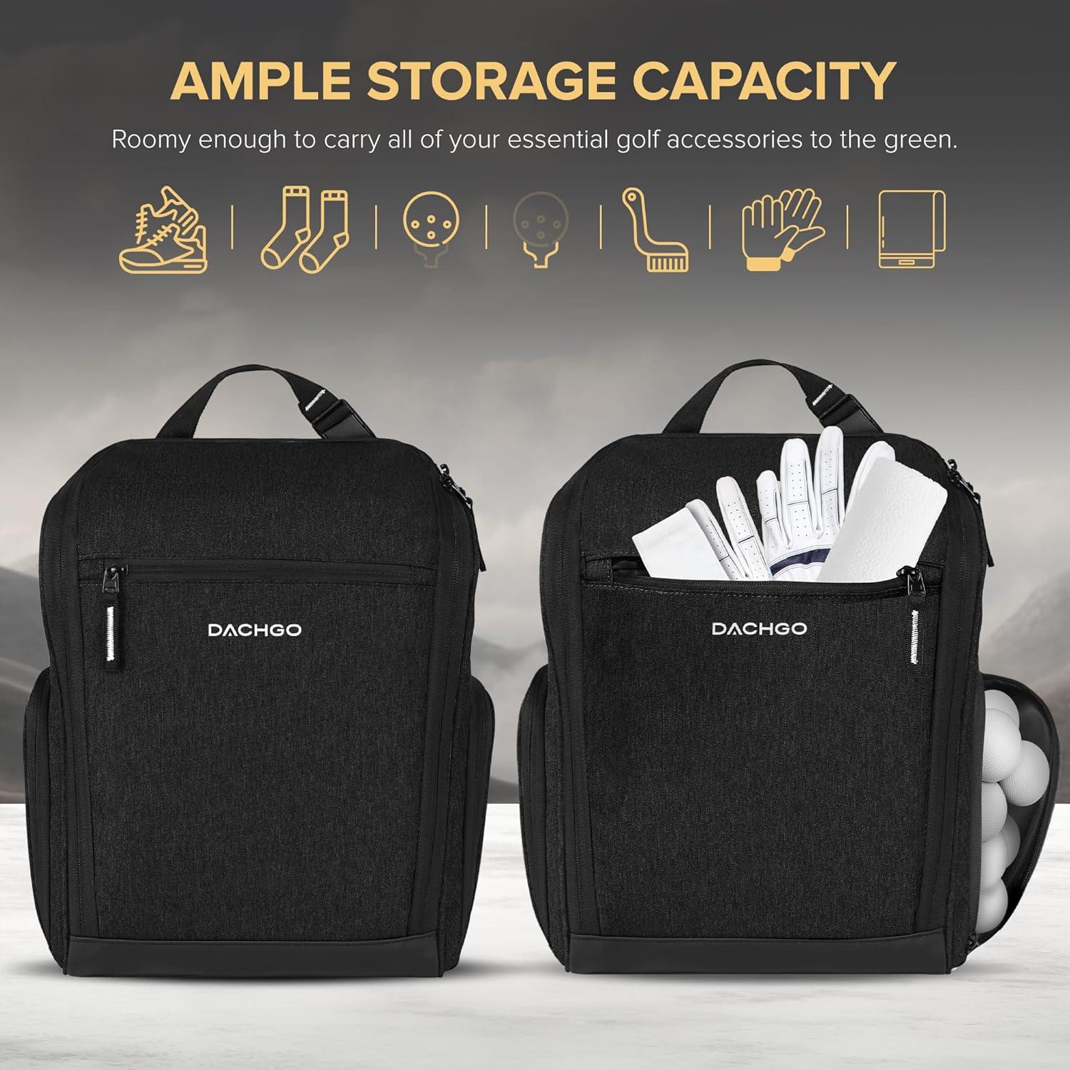 Bolsa para Zapatos de Golf Dachgo Negra Acolchada con Ventilación
