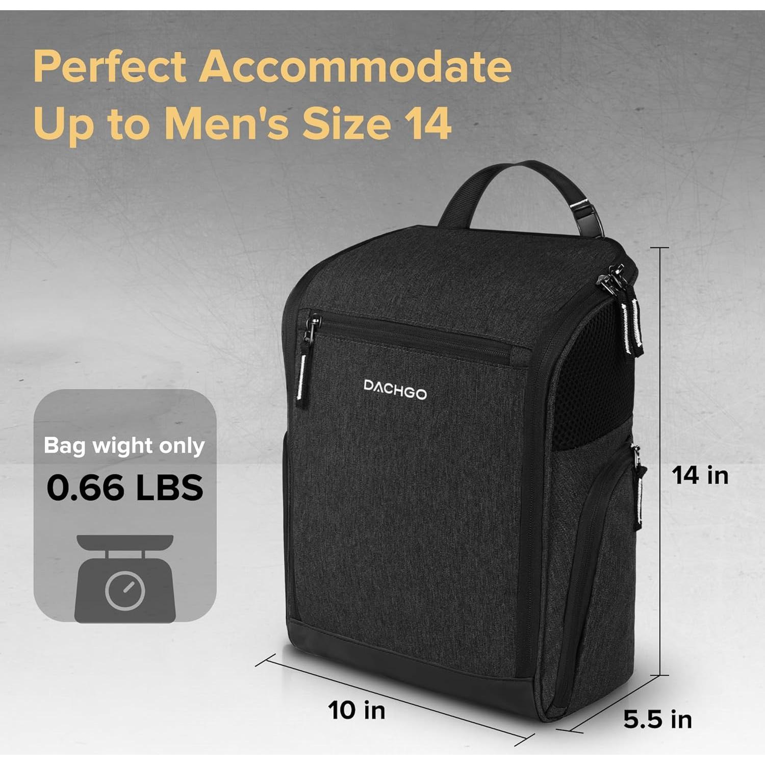 Bolsa para Zapatos de Golf Dachgo Negra Acolchada con Ventilación