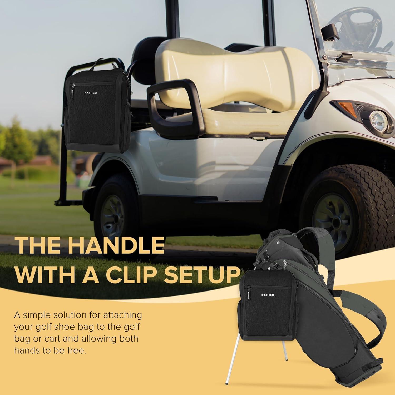 Bolsa para Zapatos de Golf Dachgo Negra Acolchada con Ventilación