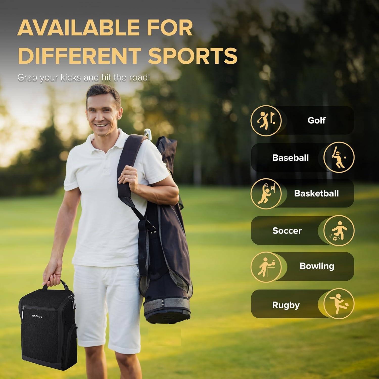 Bolsa para Zapatos de Golf Dachgo Negra Acolchada con Ventilación