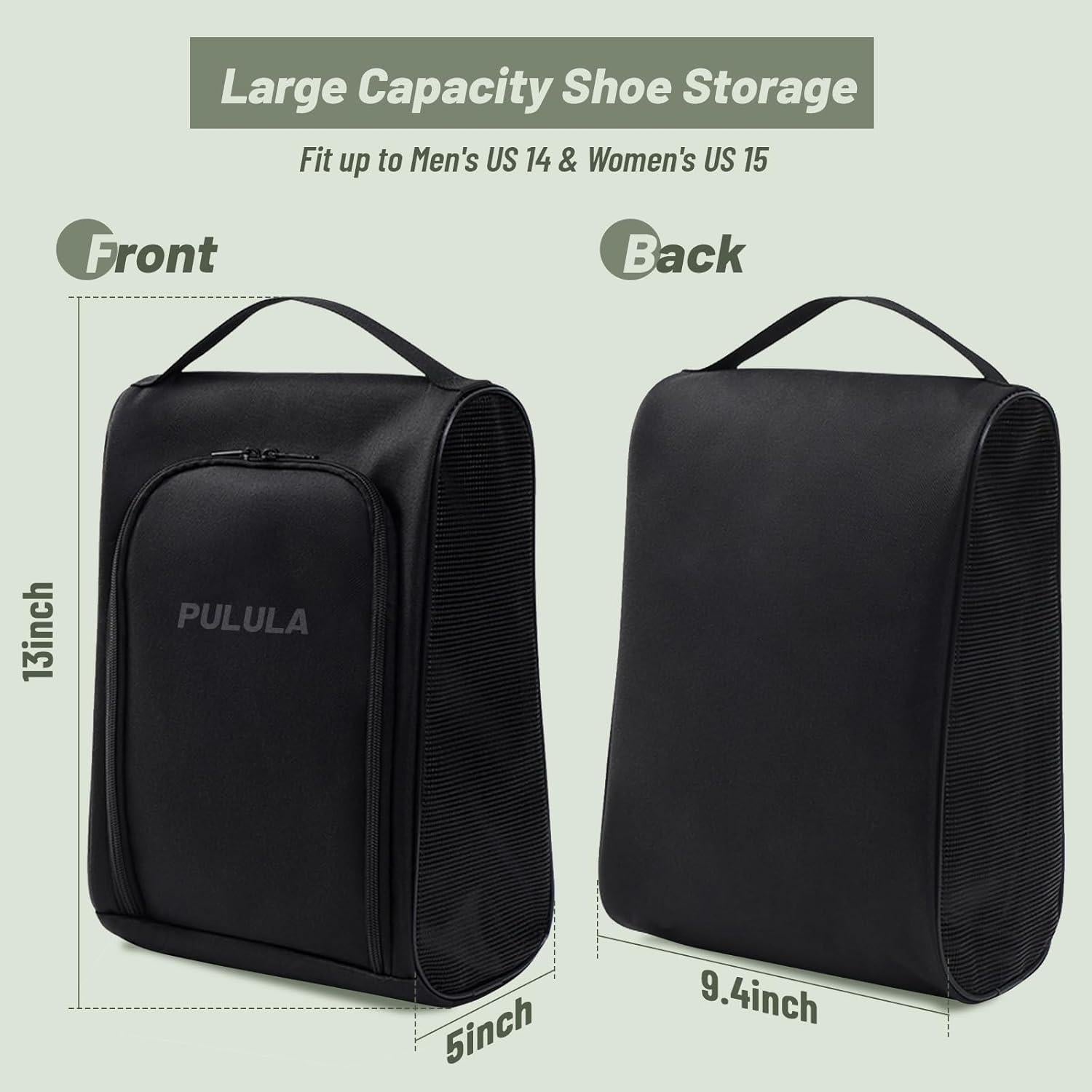 Bolsa de zapatos de golf PULULA negra 33cm para hombres y mujeres