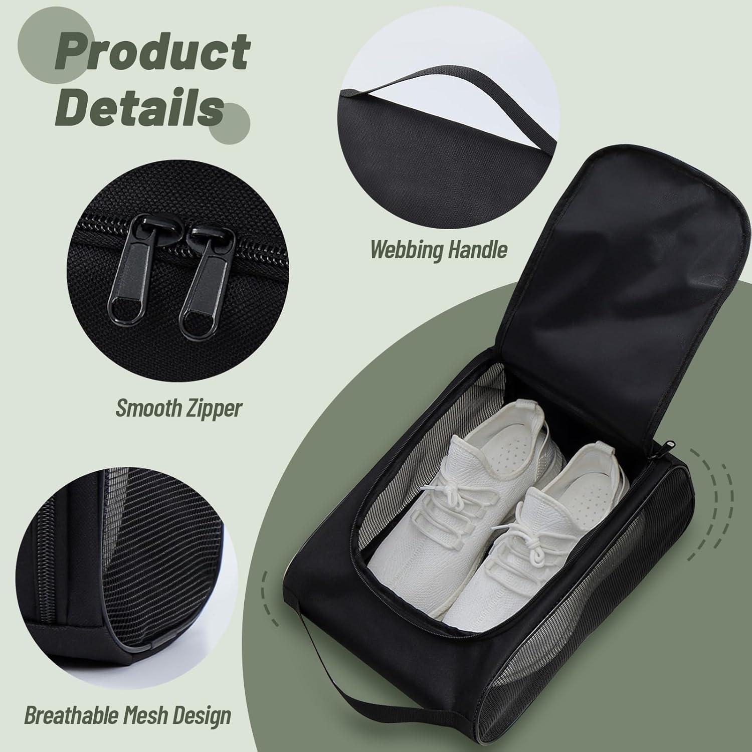 Bolsa de zapatos de golf PULULA negra 33cm para hombres y mujeres