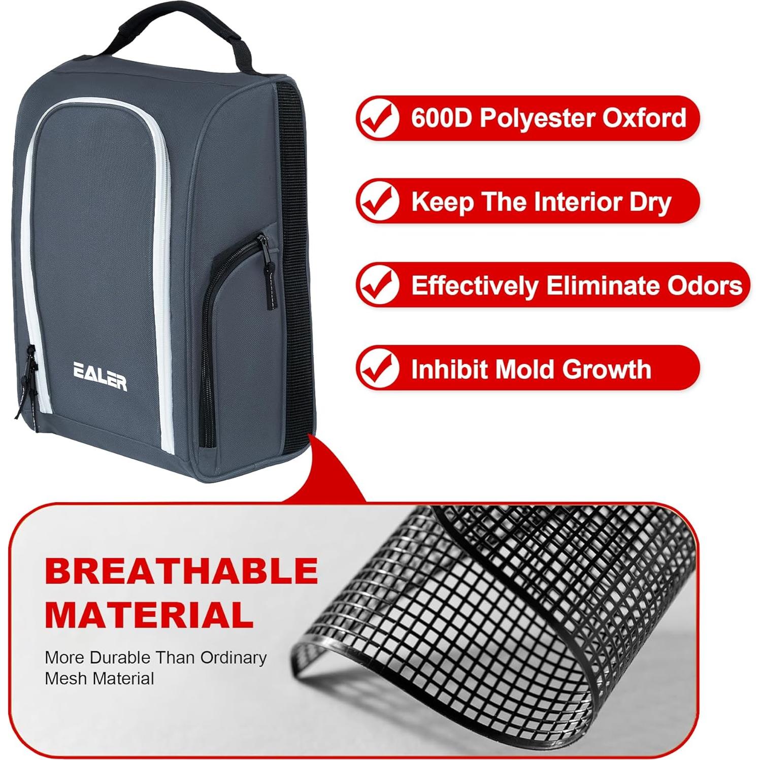 Bolsa para Zapatos de Golf EALER GSB100 Gris con Ventilación