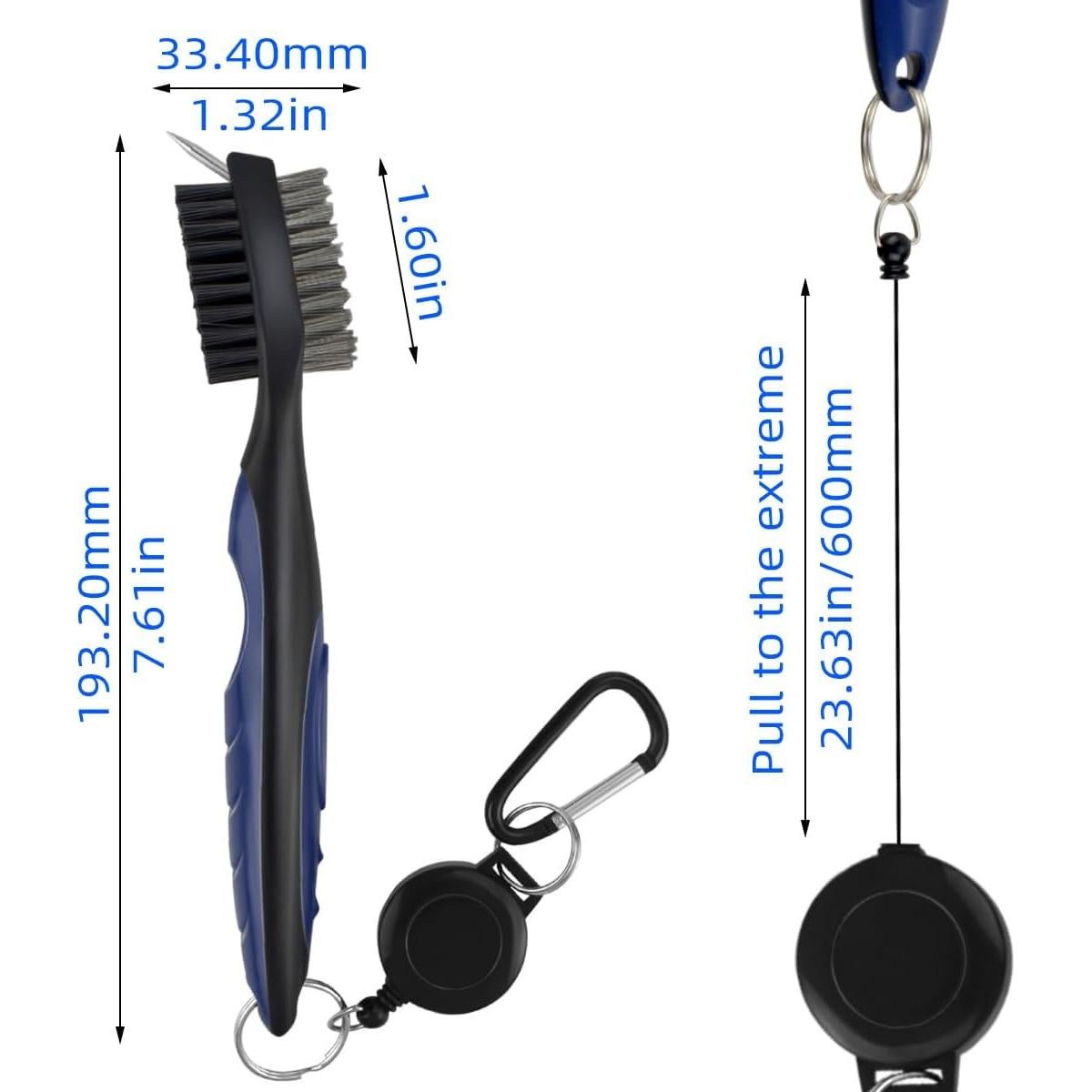 Cepillo de Limpieza de Palos de Golf Yuntop 3 en 1 con Cuerda Retráctil