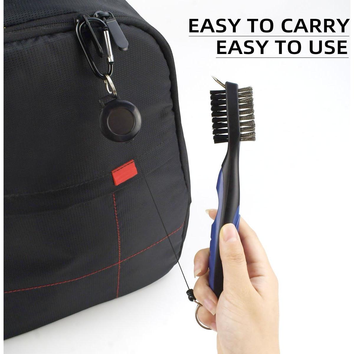 Cepillo de Limpieza de Palos de Golf Yuntop 3 en 1 con Cuerda Retráctil