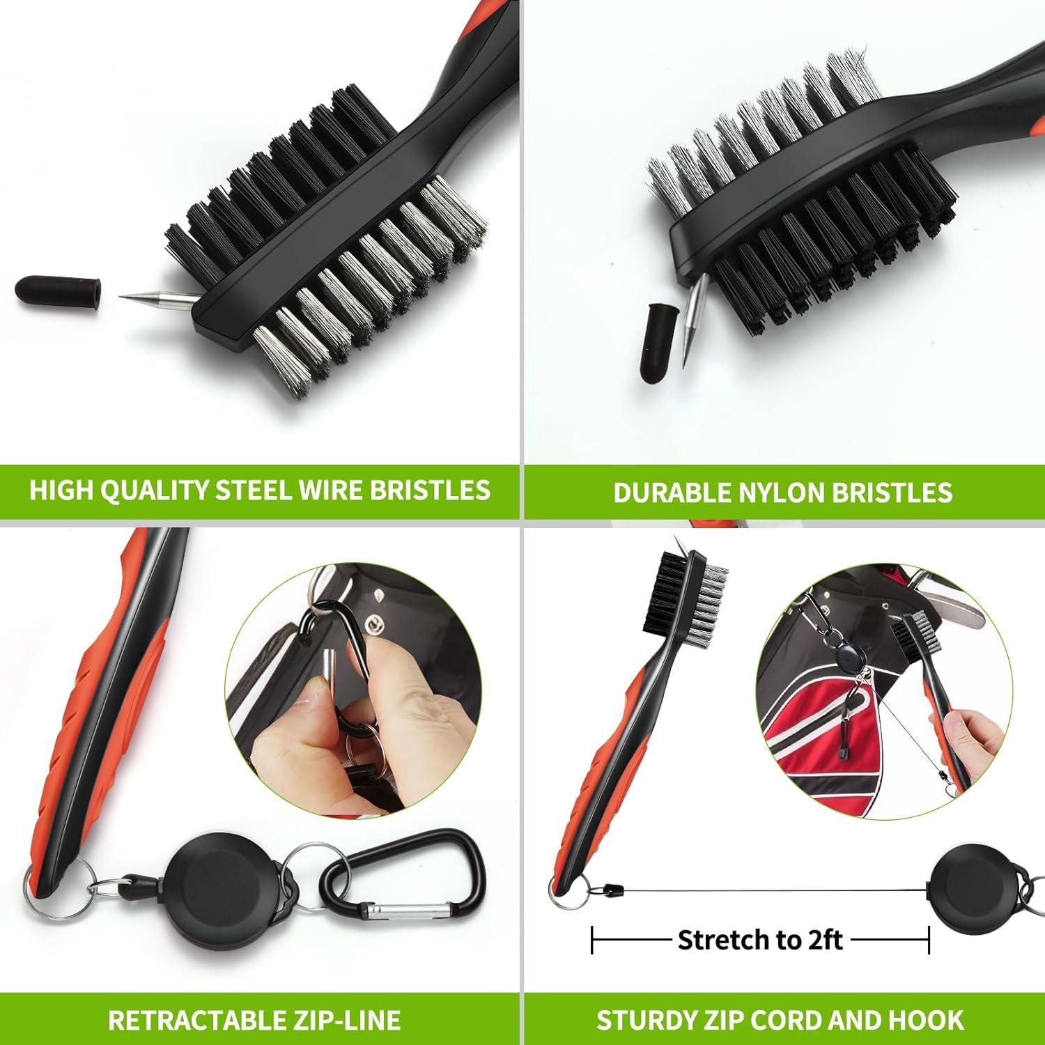 Cepillo Limpiador de Palos de Golf KUUKIKV 2 Piezas