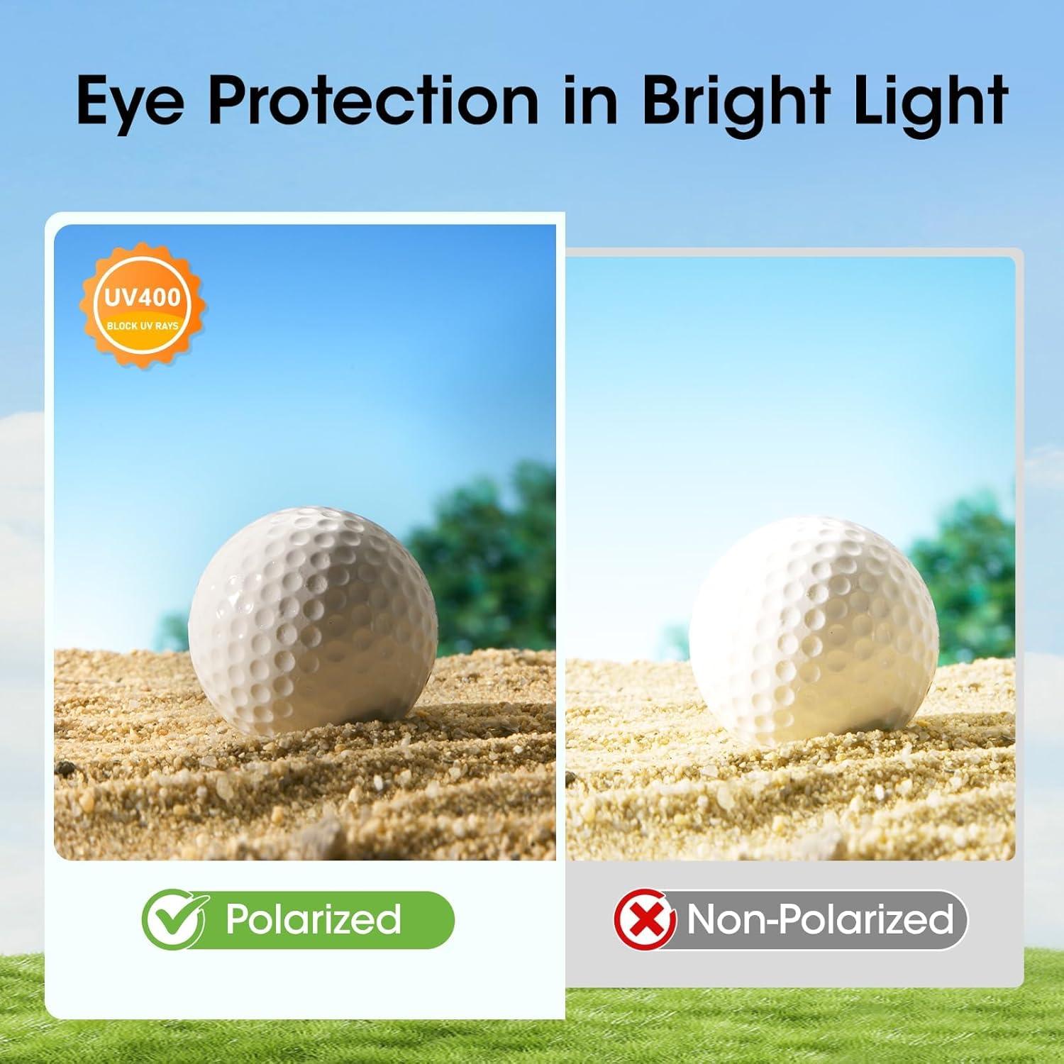 Gafas de sol polarizadas UV400 para golf hombres gris pro