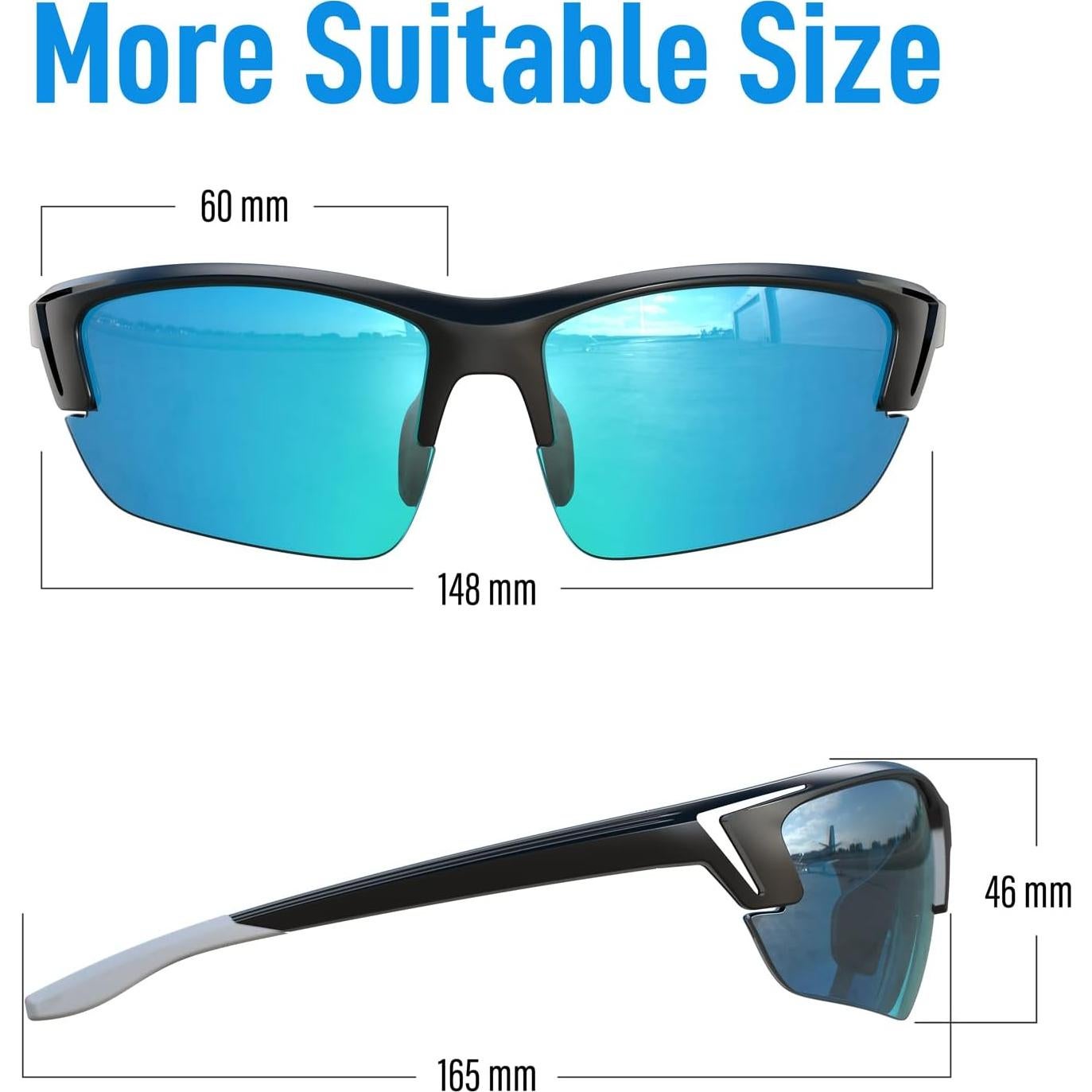 Gafas de sol deportivas Bloomoak Golf UV400 con marco ventilado