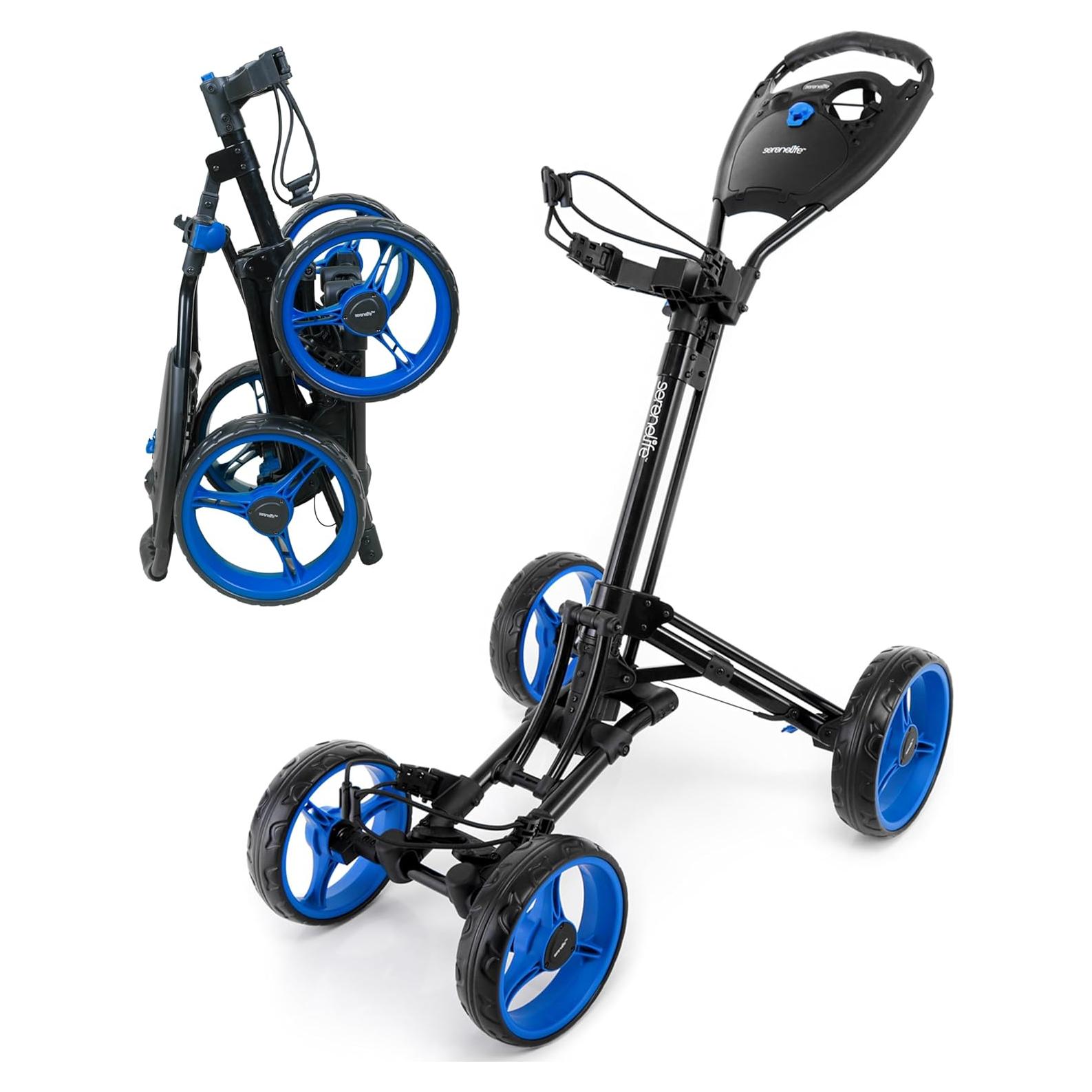 Carrito de Golf SereneLife SLGZ36.6 Plegable Aluminio 4 Ruedas