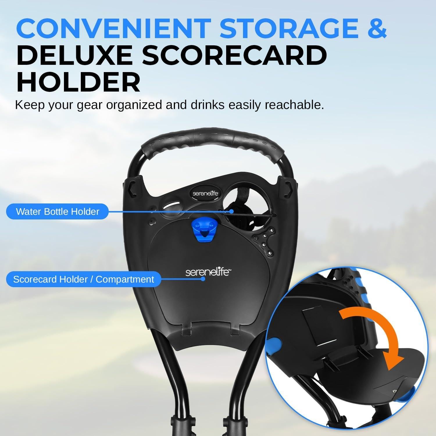 Carrito de Golf SereneLife SLGZ36.6 Plegable Aluminio 4 Ruedas