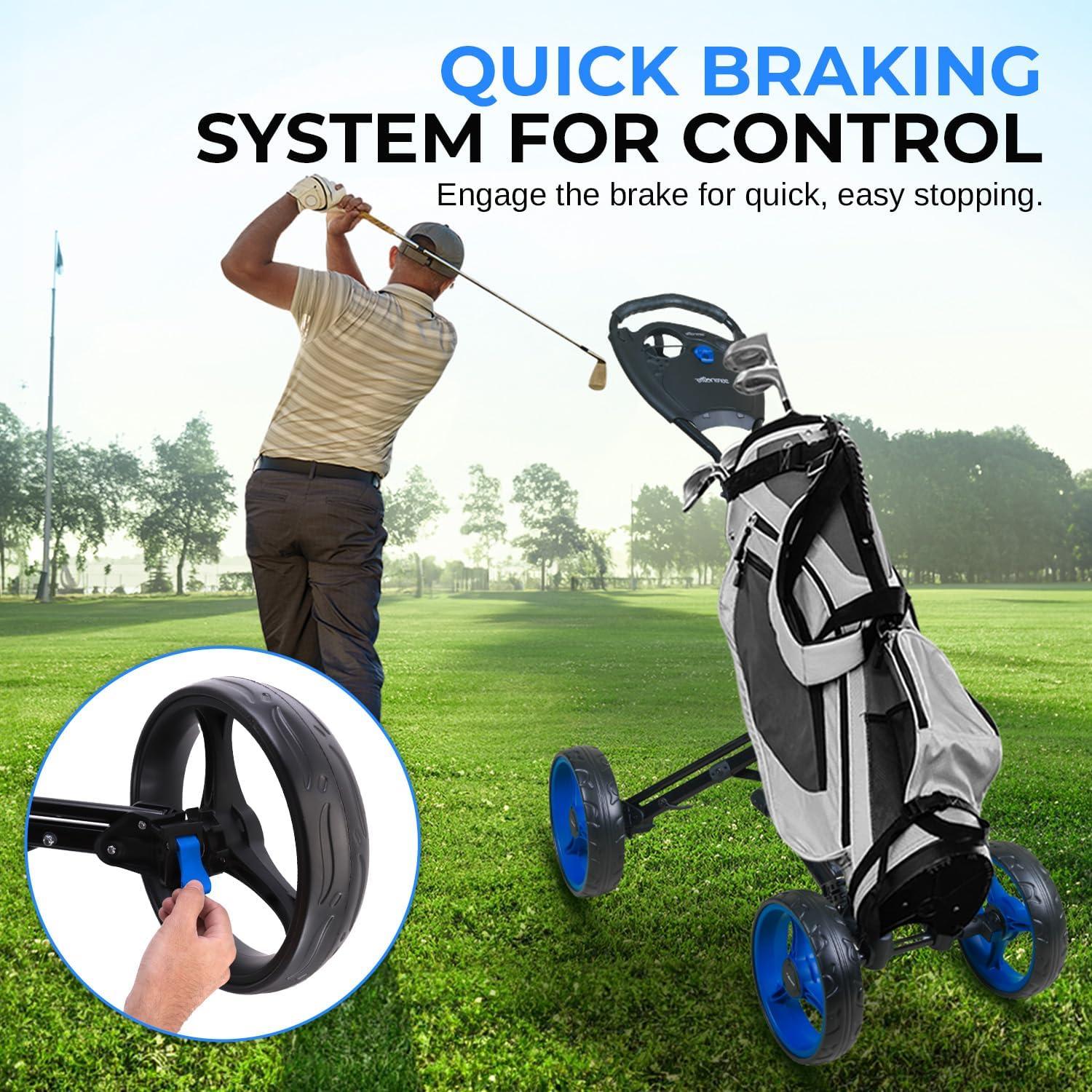 Carrito de Golf SereneLife SLGZ36.6 Plegable Aluminio 4 Ruedas