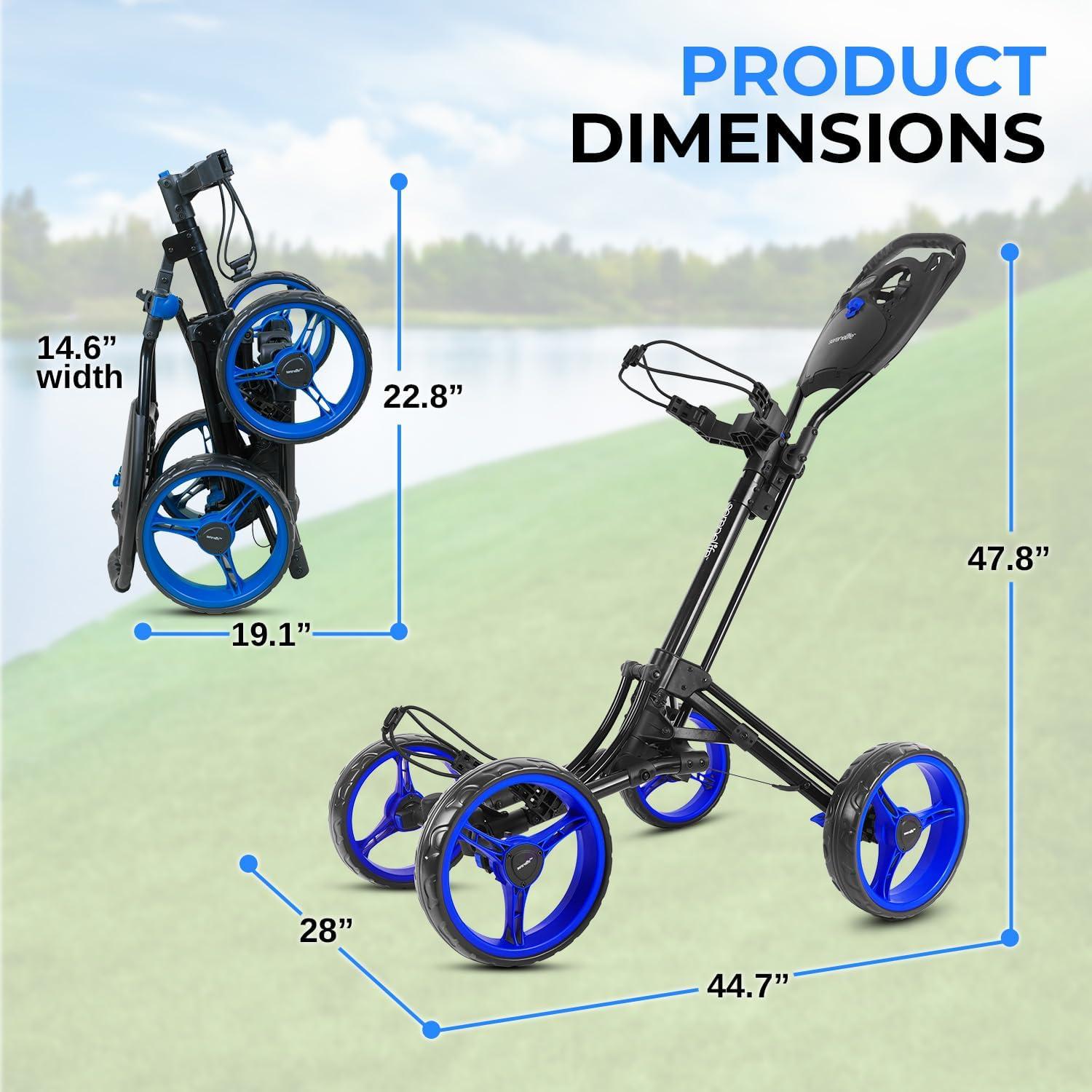 Carrito de Golf SereneLife SLGZ36.6 Plegable Aluminio 4 Ruedas