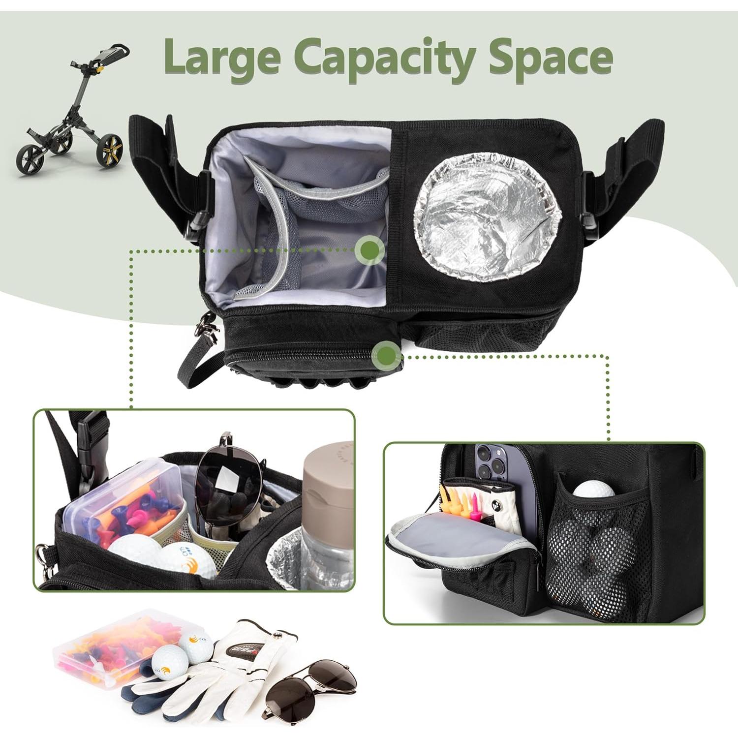 Bolsa Organizadora para Carro de Golf PGmoon con Portavasos y 6 Bolsillos