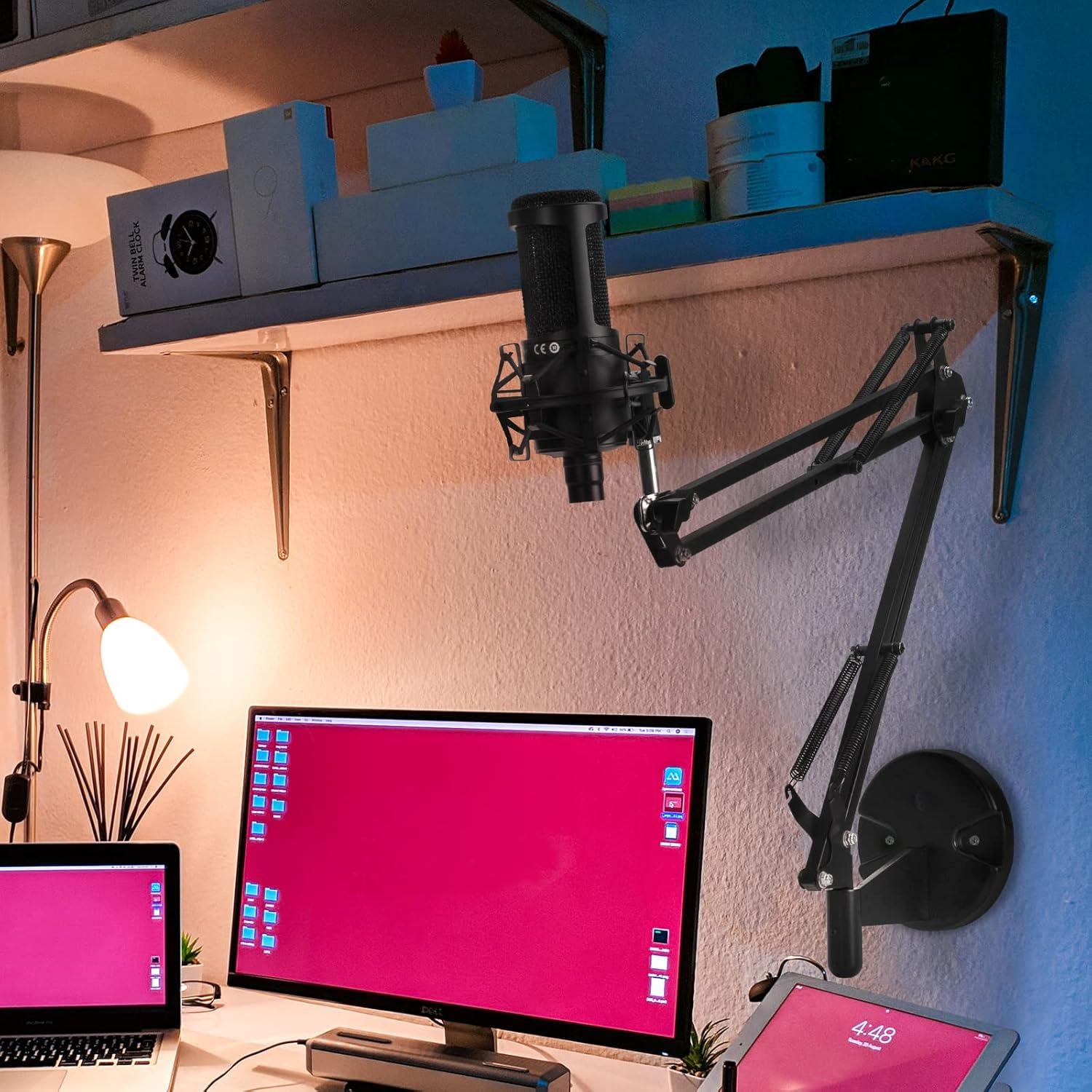 Soporte de Micrófono de Montaje en Pared Geekria Negro