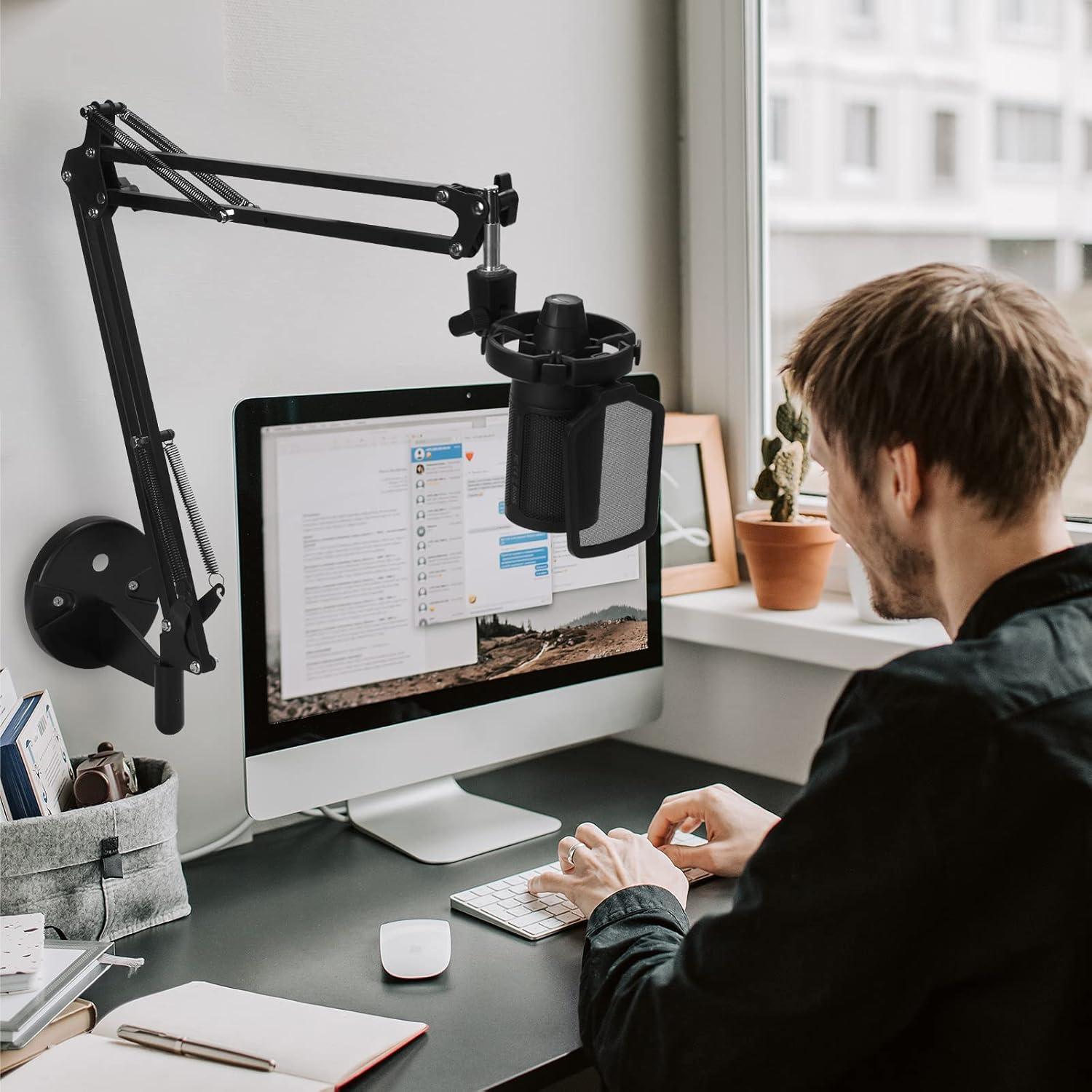 Soporte de Micrófono de Montaje en Pared Geekria Negro