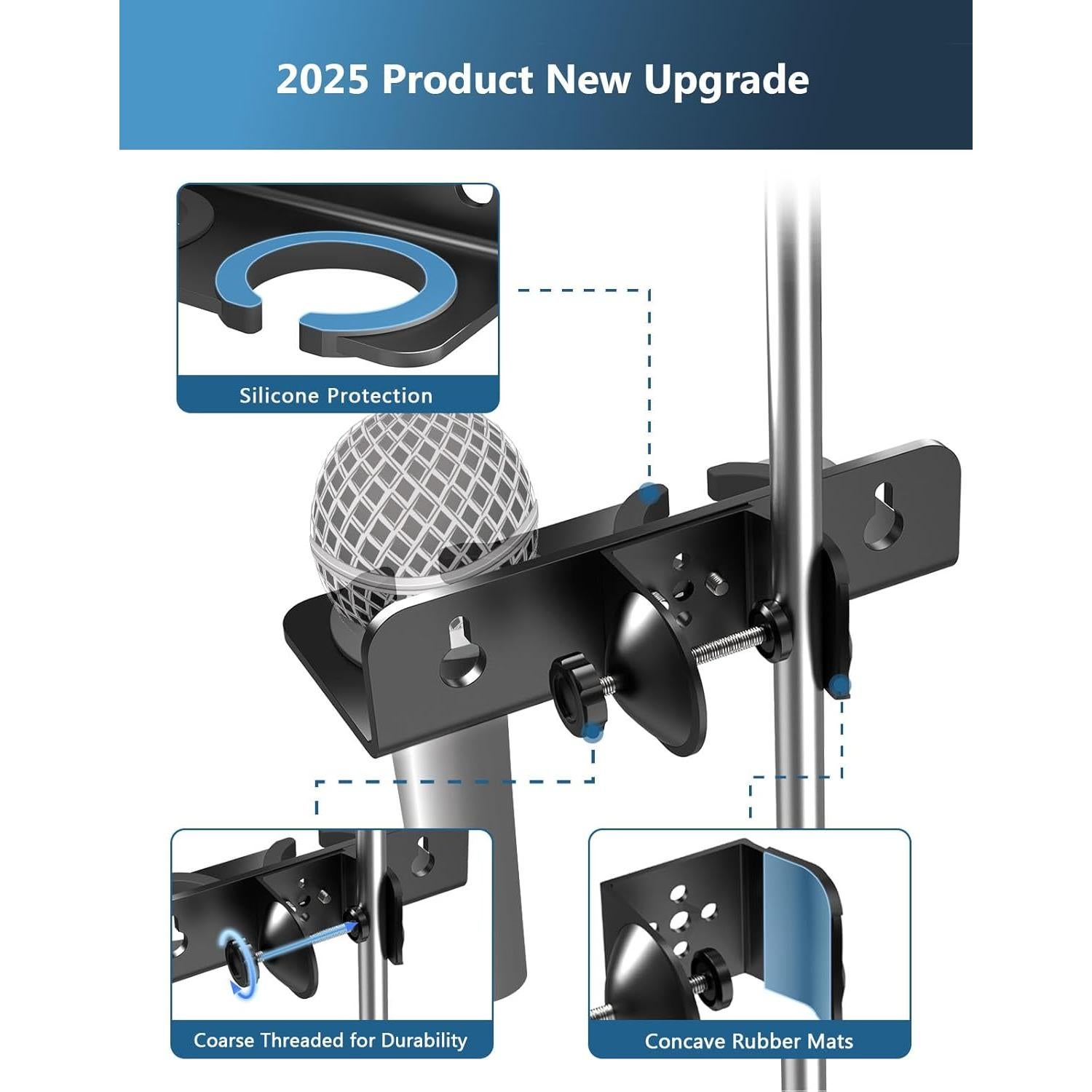 Soporte de Micrófono Multi Clamp-On Kubeisi para 2 Micrófonos
