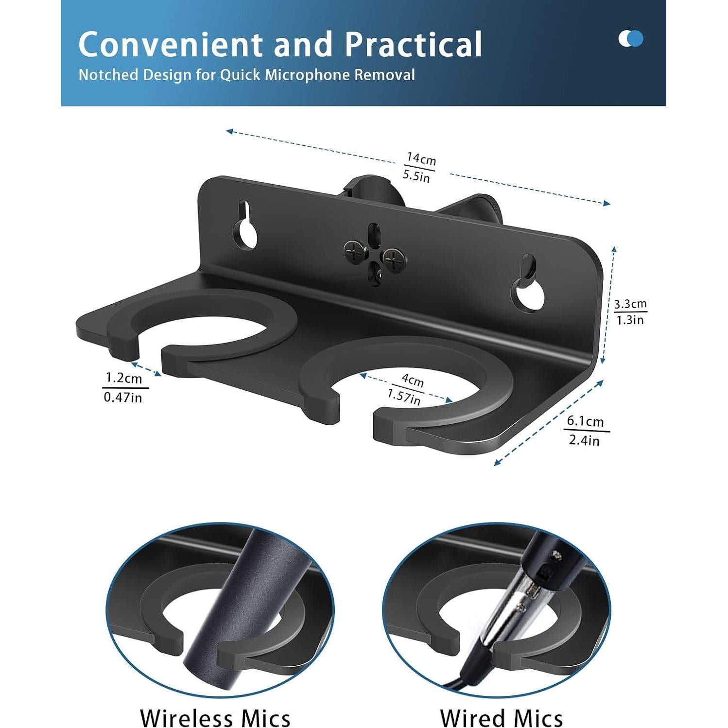 Soporte de Micrófono Multi Clamp-On Kubeisi para 2 Micrófonos