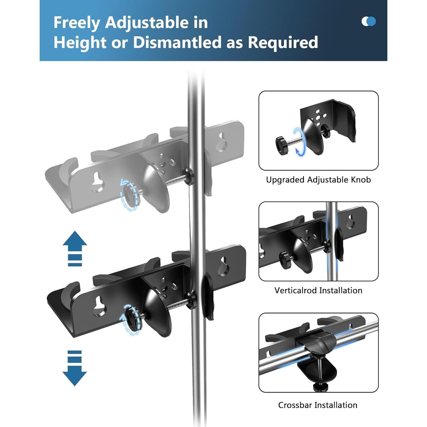 Soporte de Micrófono Multi Clamp-On Kubeisi para 2 Micrófonos