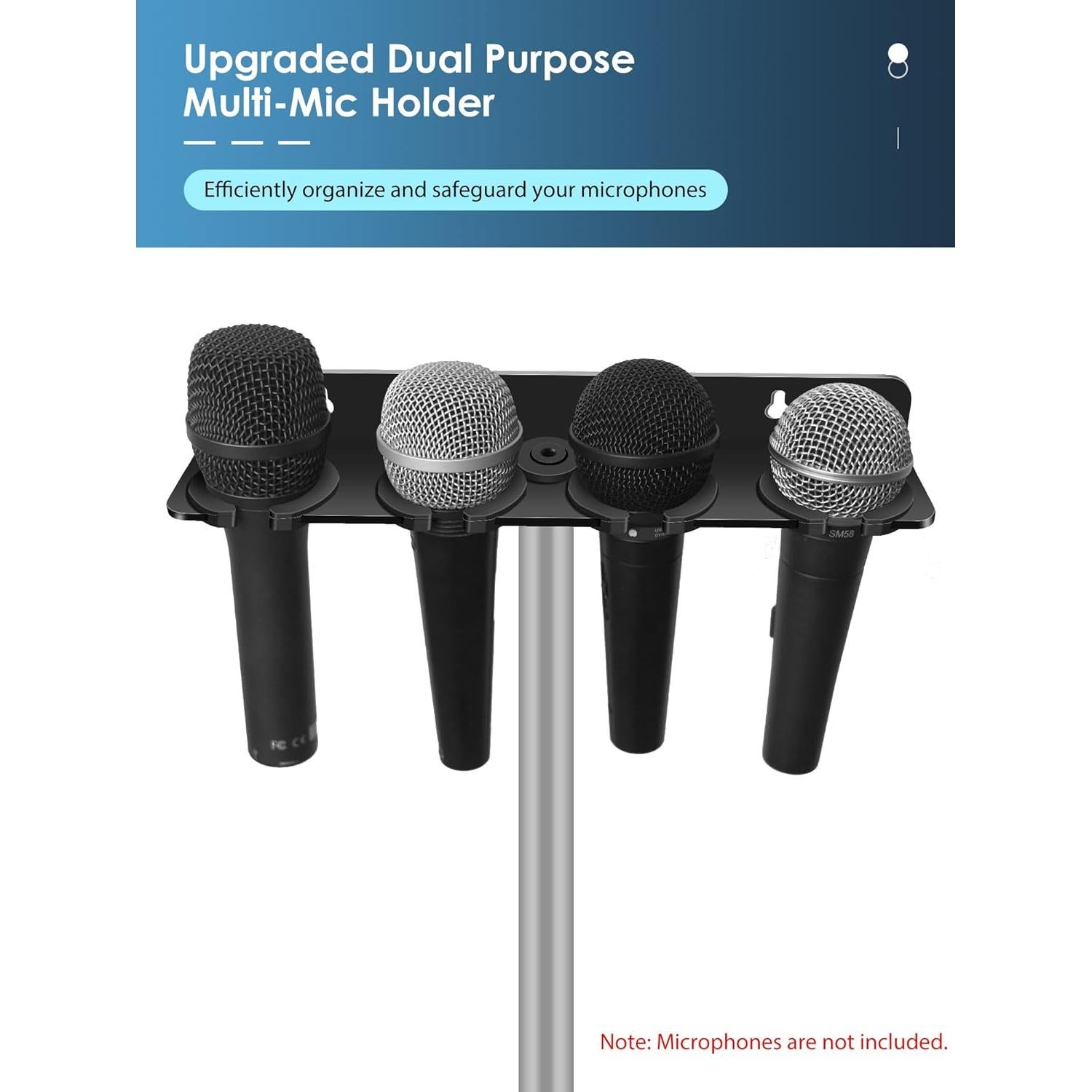 Soporte Multi Micrófono Aluminio KBS-MMH01 para 4 Micrófonos