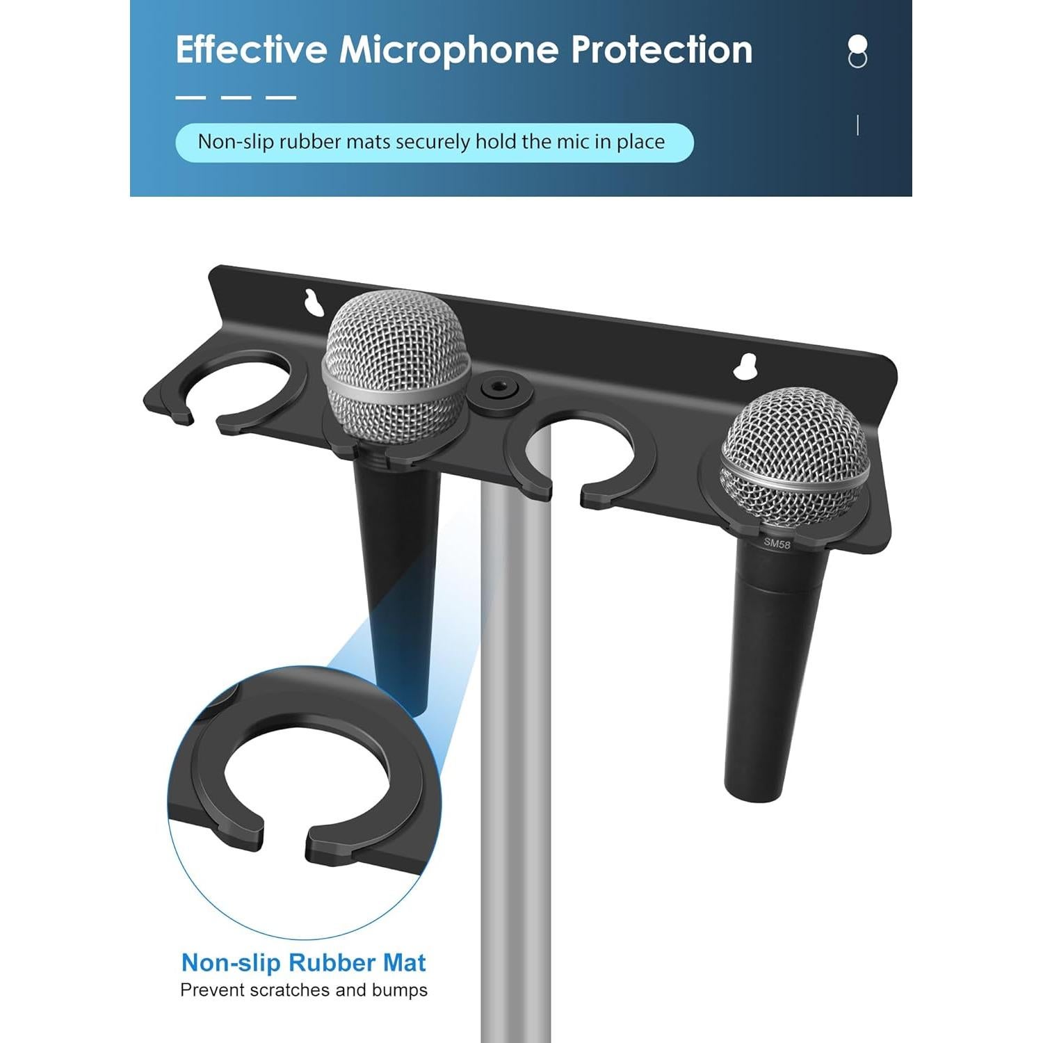 Soporte Multi Micrófono Aluminio KBS-MMH01 para 4 Micrófonos