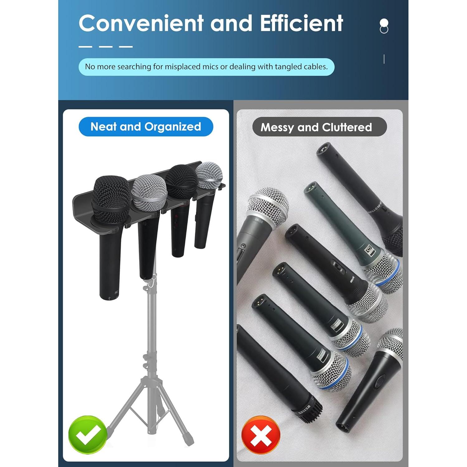 Soporte Multi Micrófono Aluminio KBS-MMH01 para 4 Micrófonos