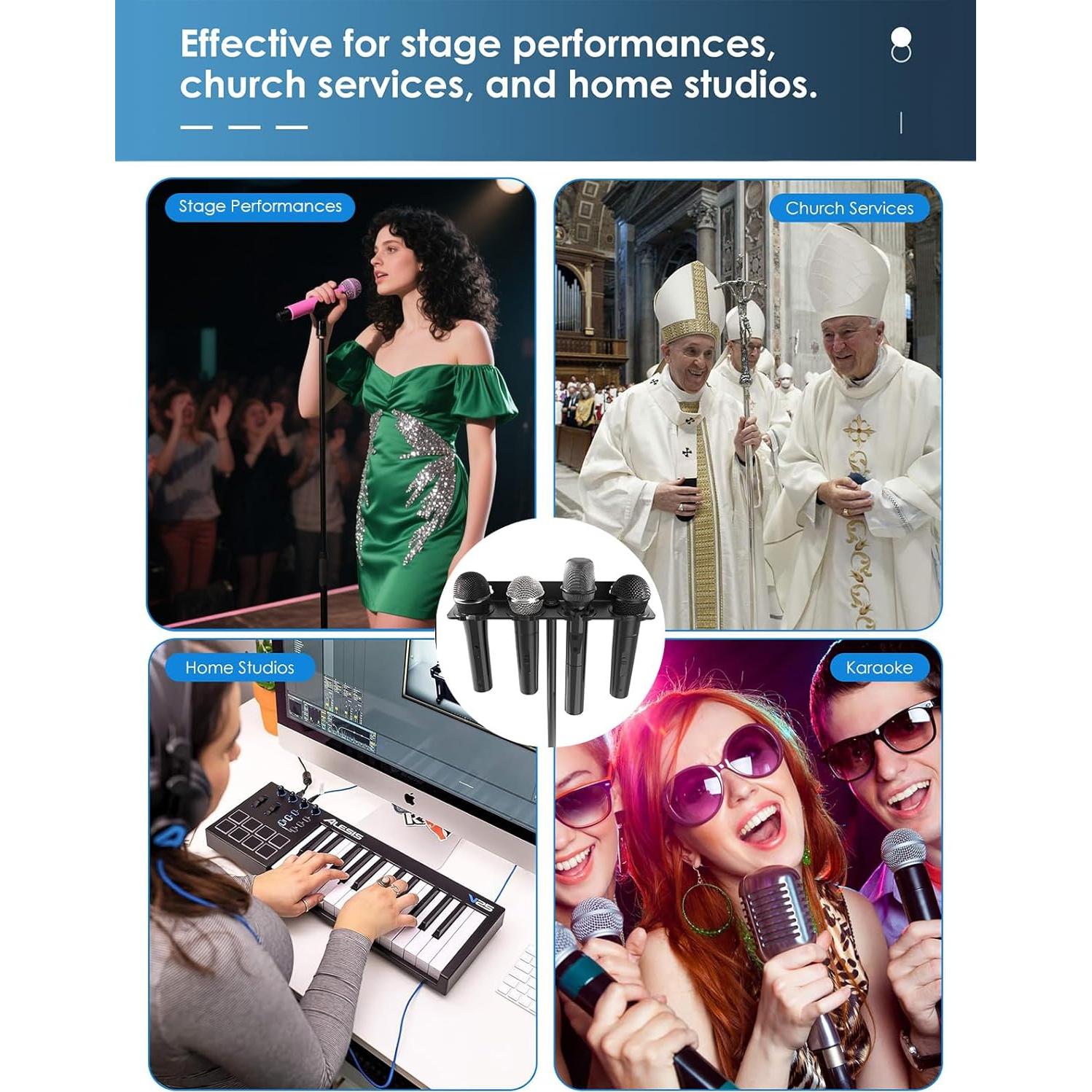 Soporte Multi Micrófono Aluminio KBS-MMH01 para 4 Micrófonos