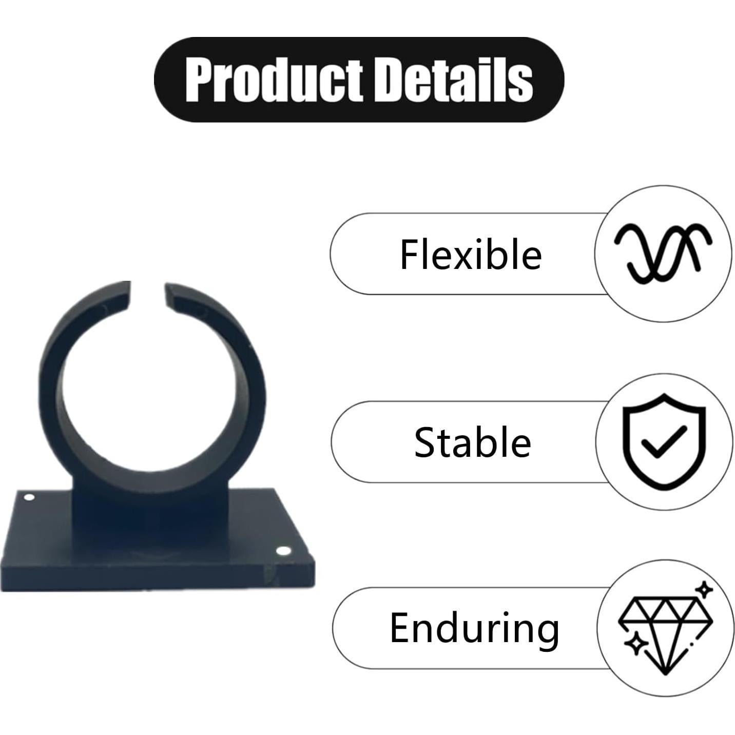 4 Clips de Soporte de Micrófono Adhesivos FUYUDA - Negro