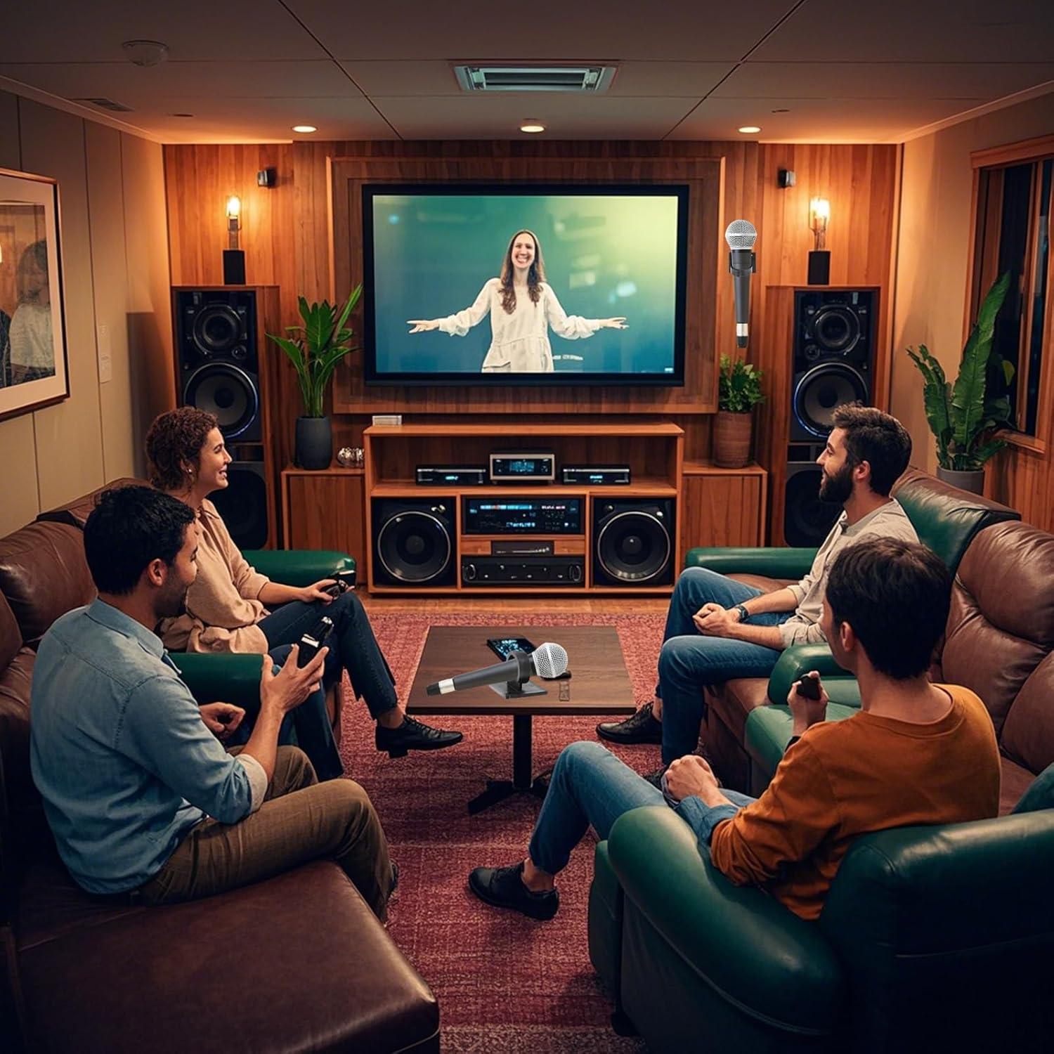 4 Clips de Soporte de Micrófono Adhesivos FUYUDA - Negro