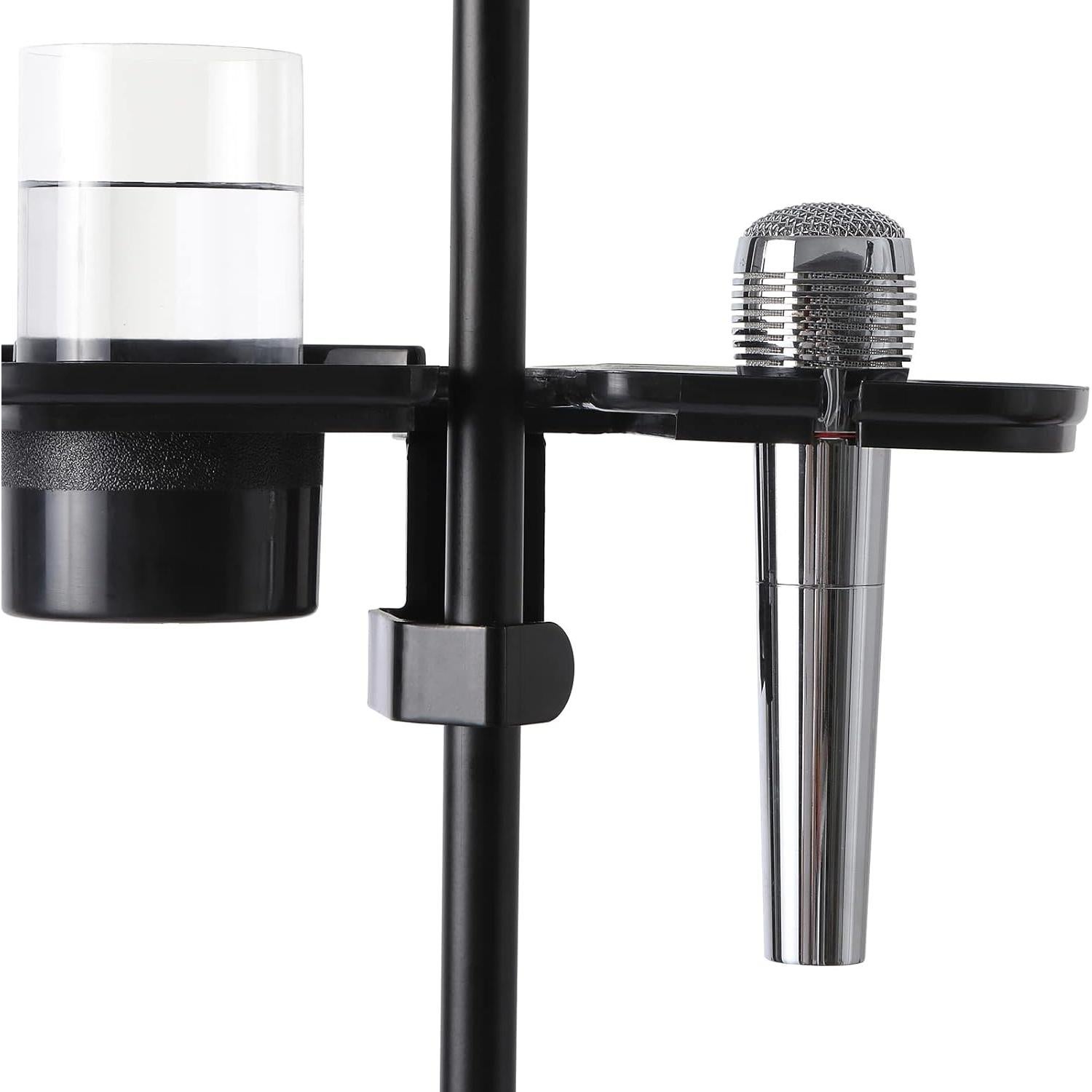 Bandeja Soporte para Micrófono Deluxe - Plástico Negro 26.2x20.5cm