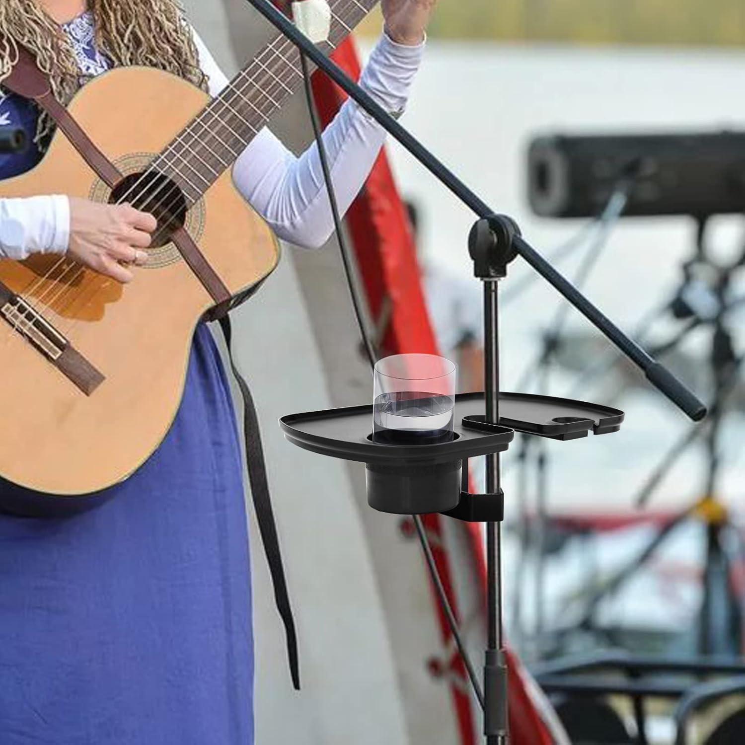 Bandeja Soporte para Micrófono Deluxe - Plástico Negro 26.2x20.5cm