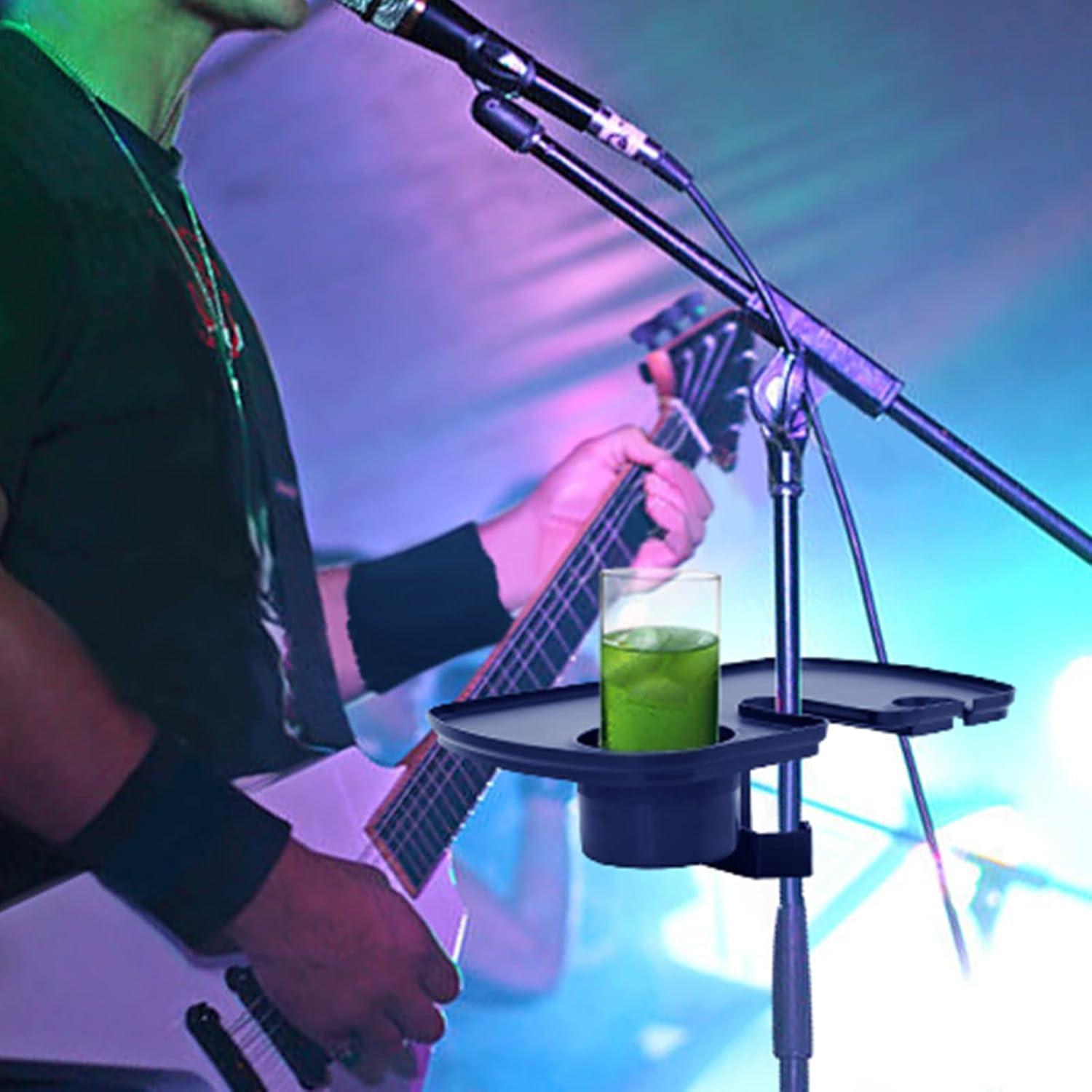 Bandeja Soporte para Micrófono Deluxe - Plástico Negro 26.2x20.5cm