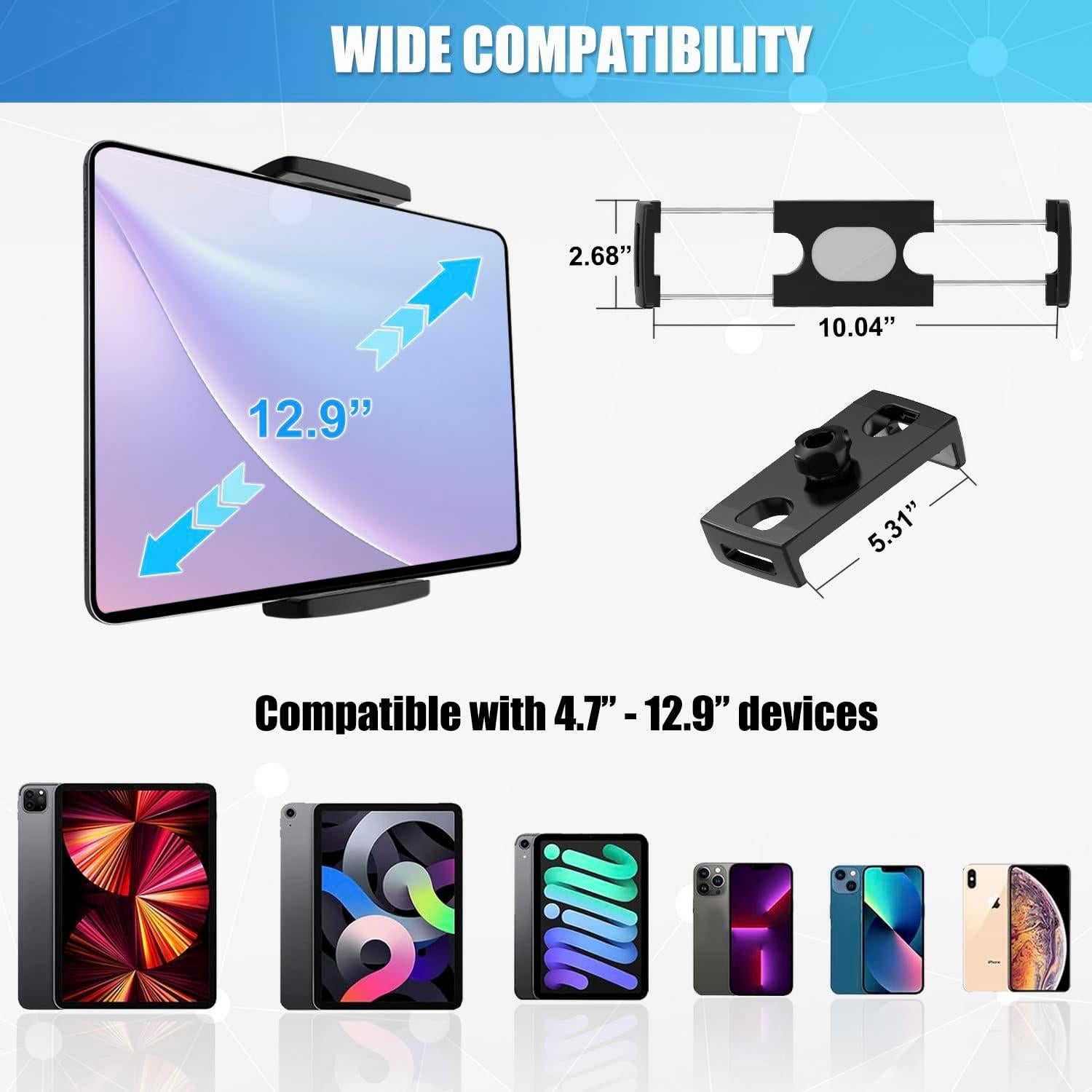 Soporte para Tablet JCWINY con Montaje Ajustable 12 a 33 cm