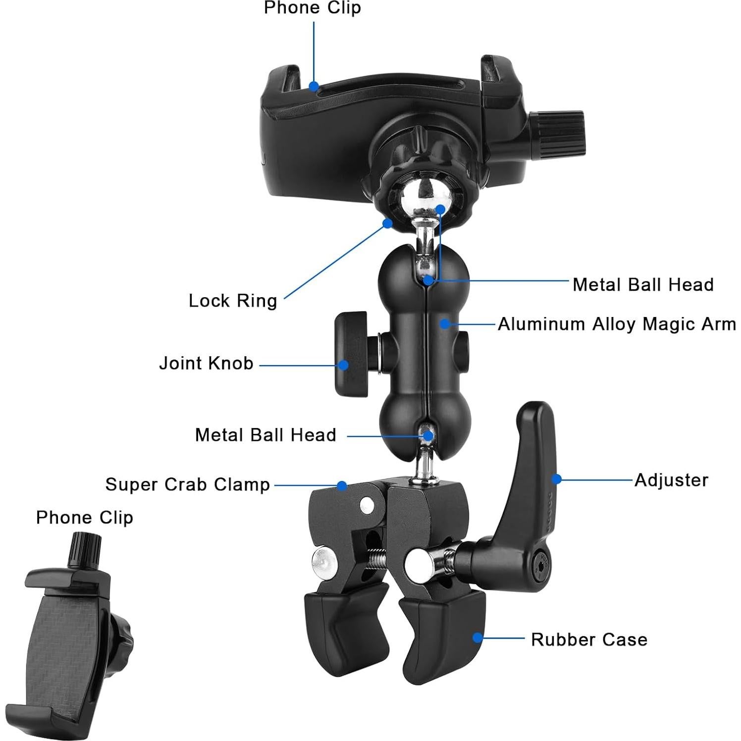 Soporte para Teléfono Mippko MK84 Ajustable 360° para Cochecito/Bicicleta