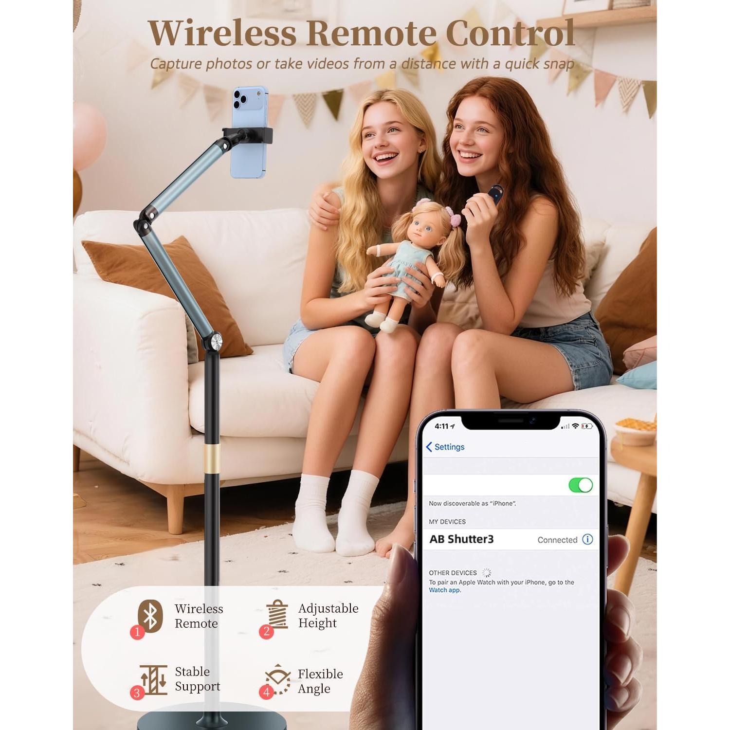 Soporte de Piso para Teléfono Arsoer MT002 Ajustable 53-137 cm