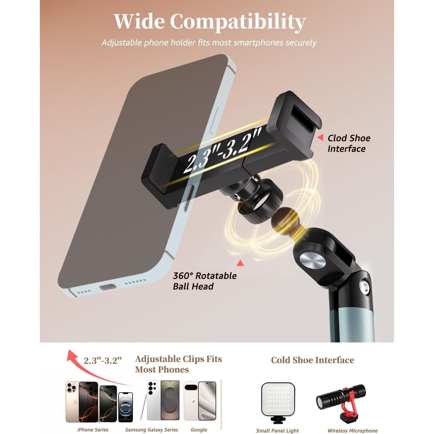 Soporte de Piso para Teléfono Arsoer MT002 Ajustable 53-137 cm