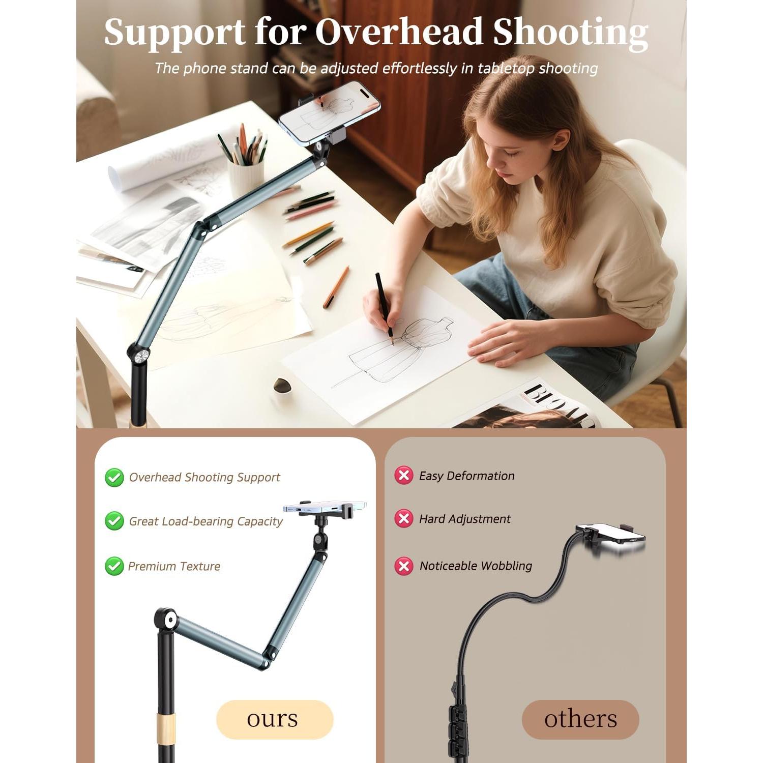 Soporte de Piso para Teléfono Arsoer MT002 Ajustable 53-137 cm