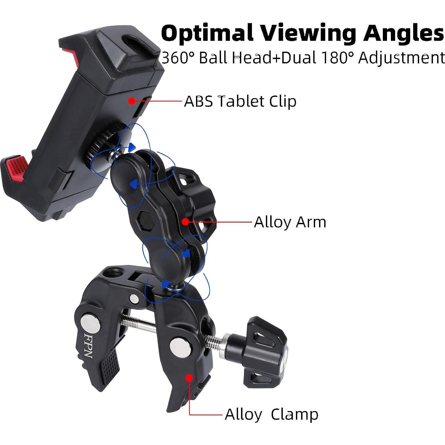 Soporte de Tableta de Aluminio FPN PTM-20 Ajustable 360°