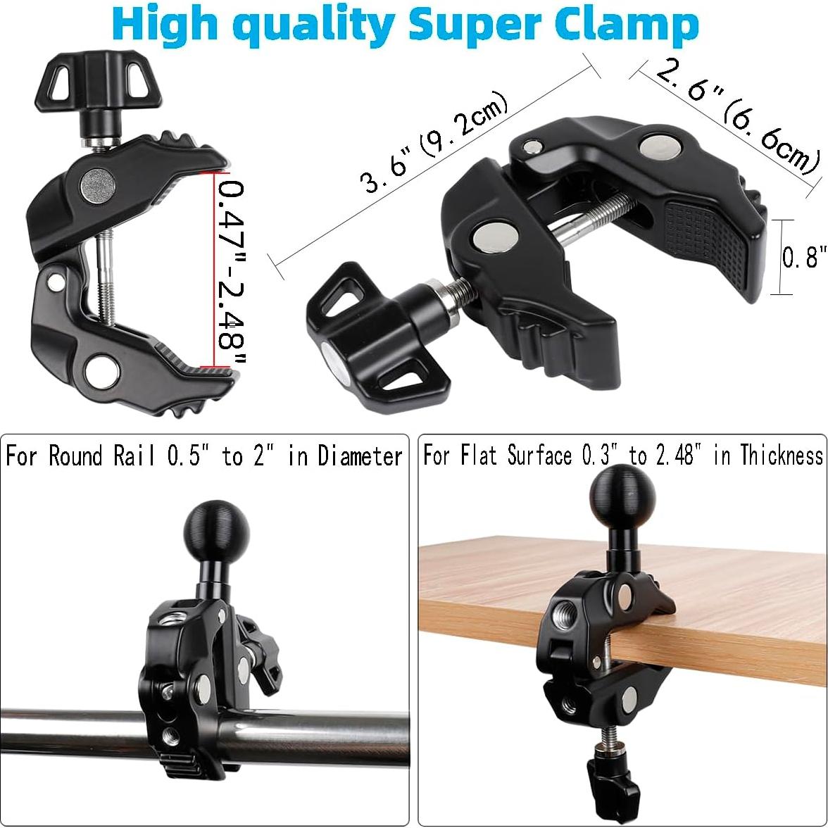 Soporte de Tableta de Aluminio para Micrófono 360° - iPad Pro, Galaxy Tabs