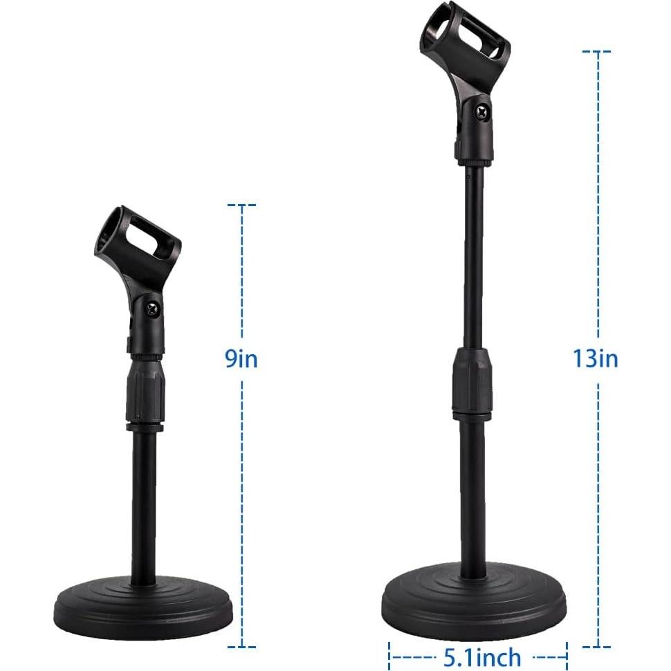 Soporte de Micrófono de Escritorio Poocar Ajustable Metal Azul