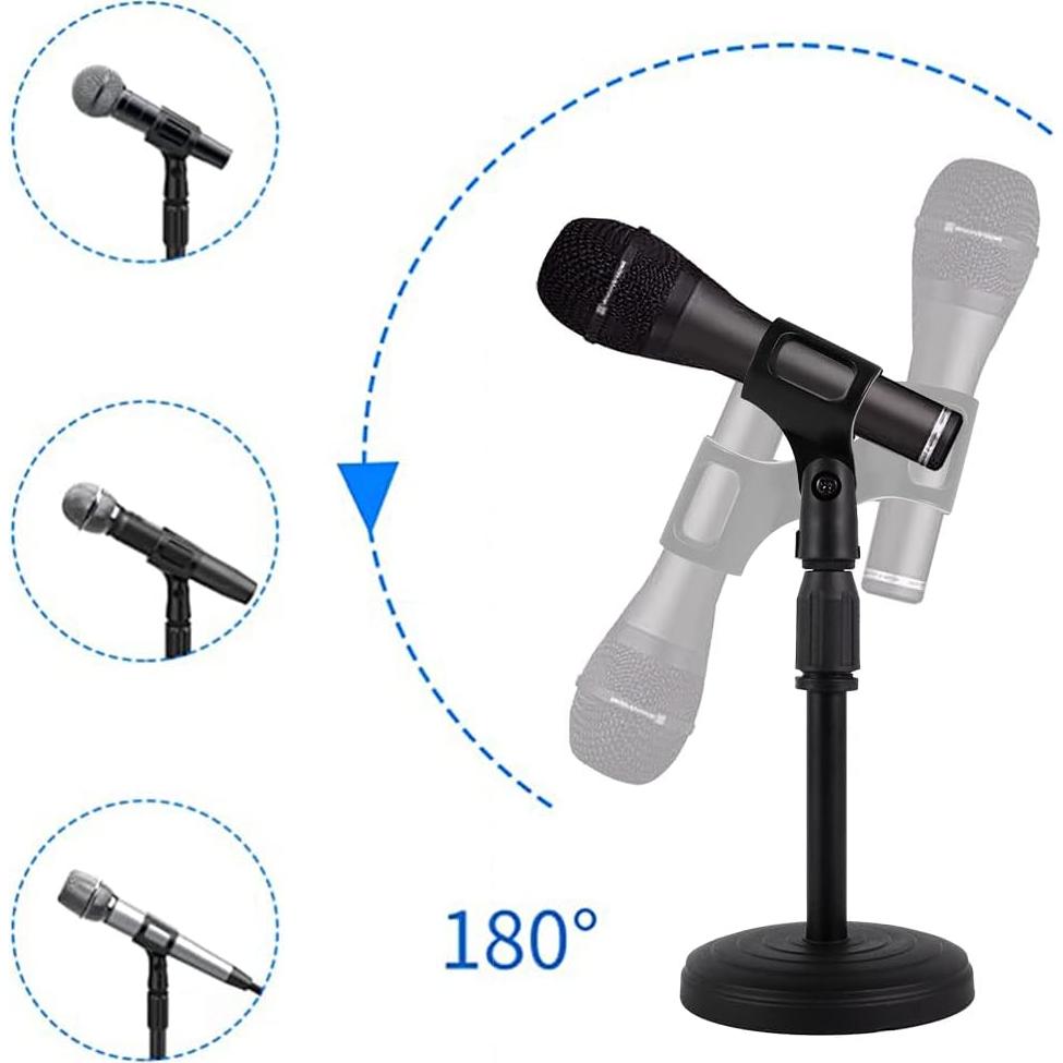 Soporte de Micrófono de Escritorio Poocar Ajustable Metal Azul